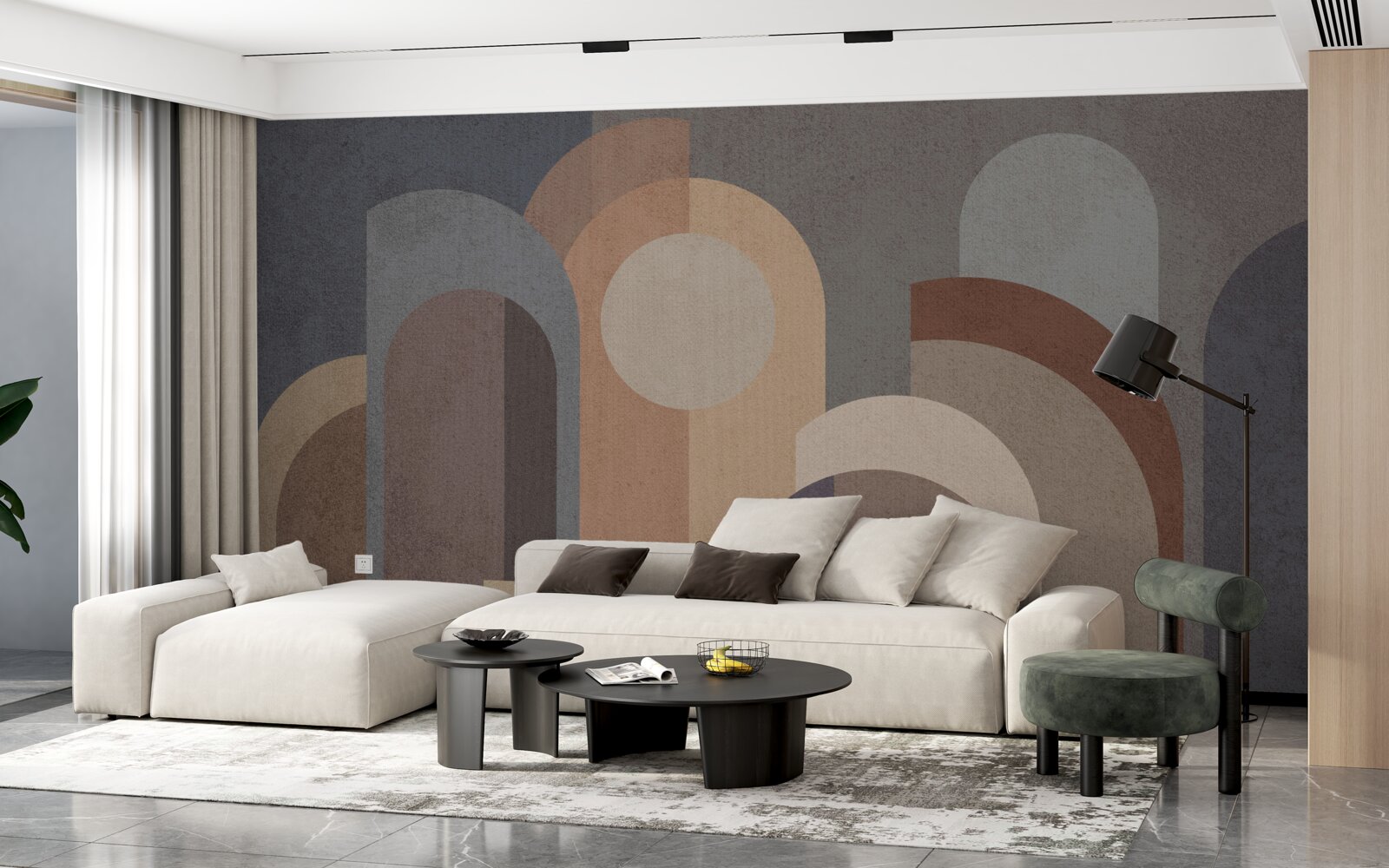 Fototapet imagine abstractă a unei păduri de toamnă la amurg