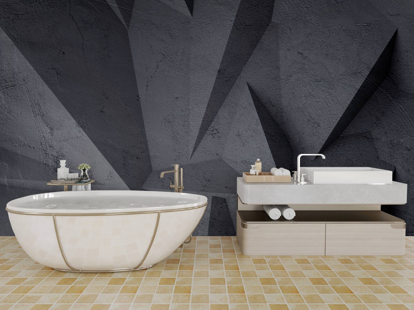 Fototapet sculpturi din piatră de beton