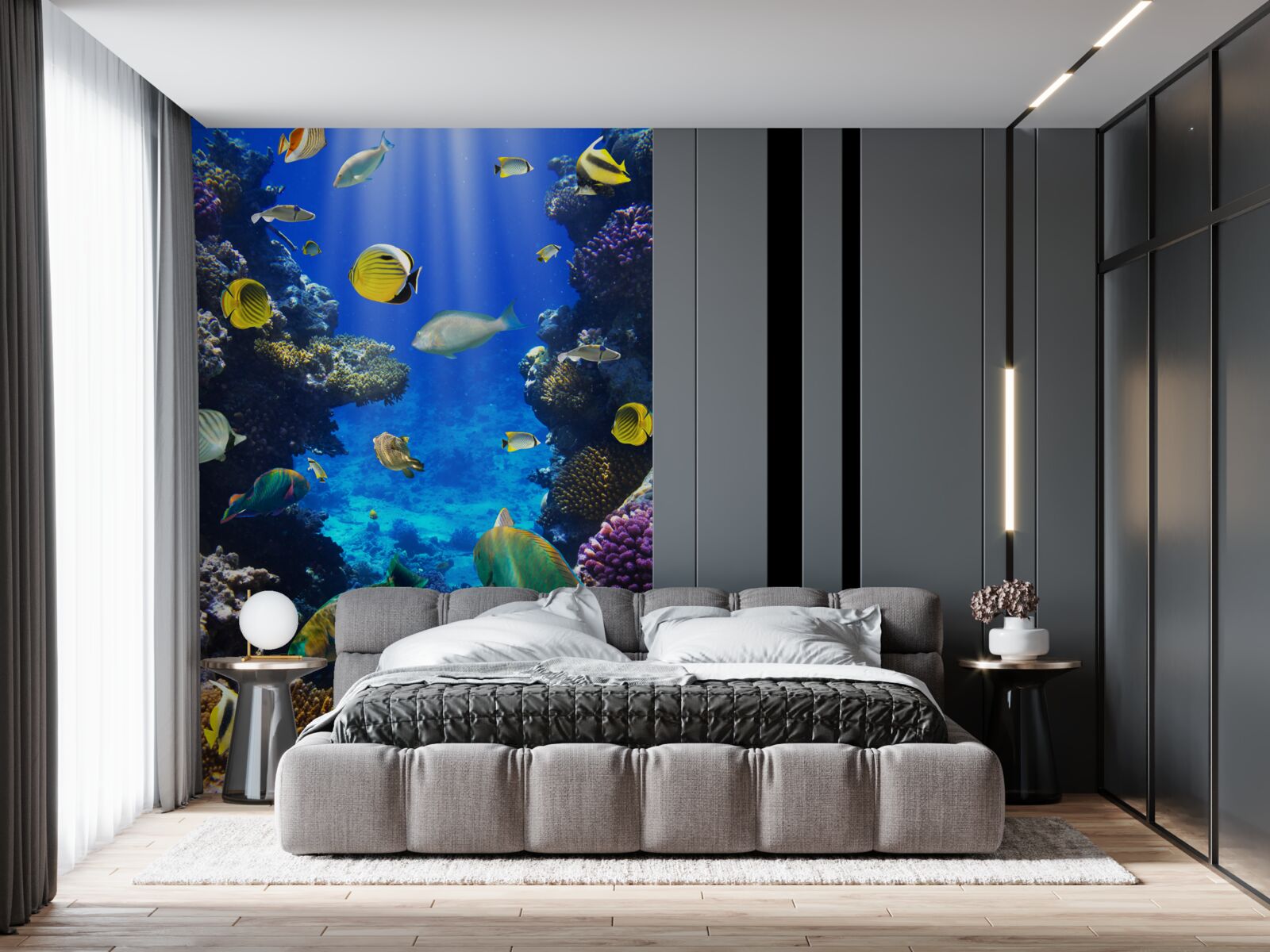 Fototapet pești în recifele de corali ale oceanului