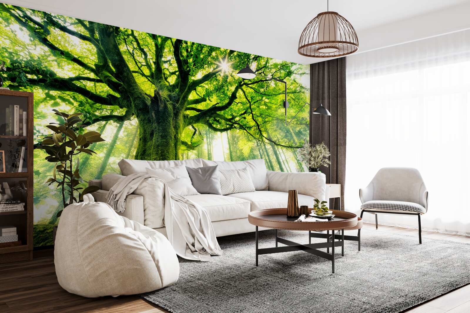 Fototapet maiestuosul copac al existenței întâmpină răsăritul