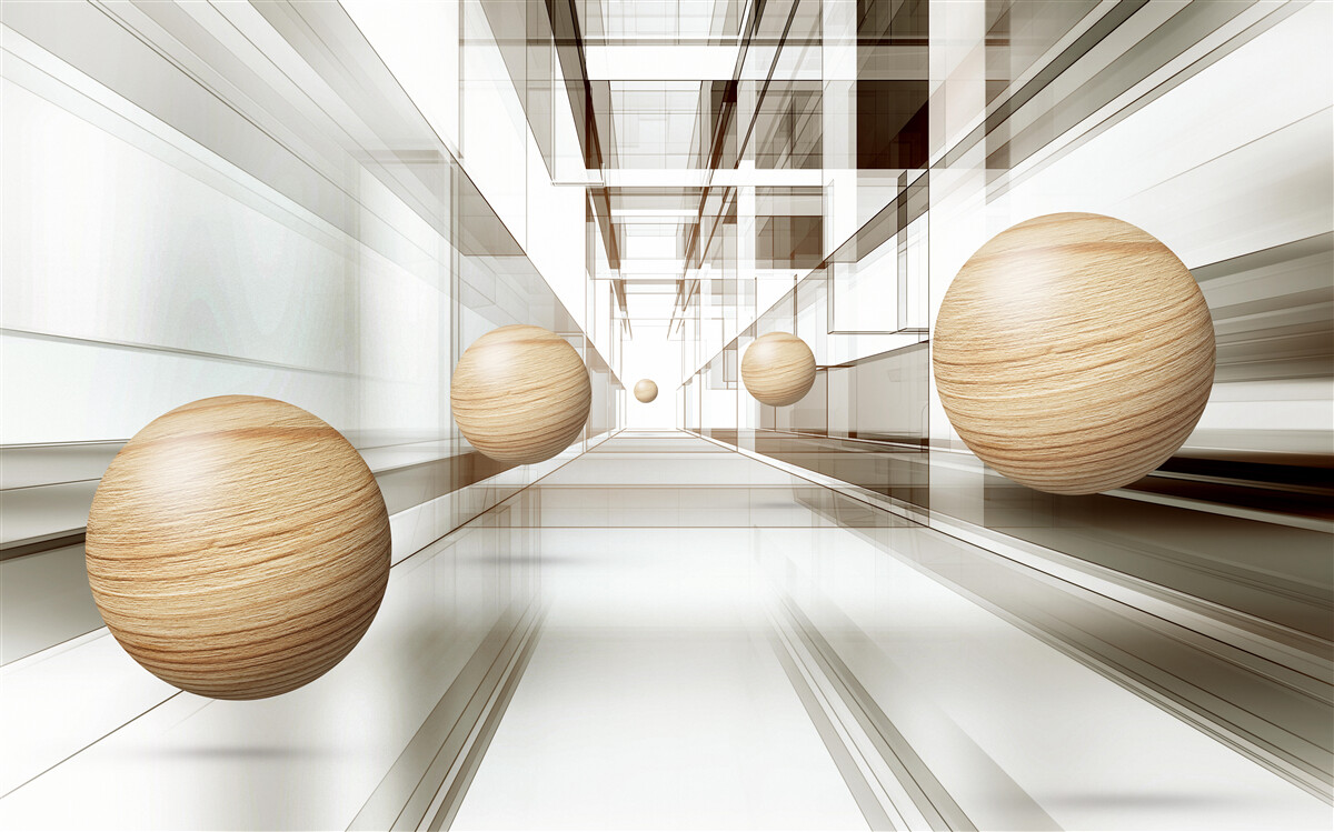 Fototapet bile de lemn în tunelul pentru optică