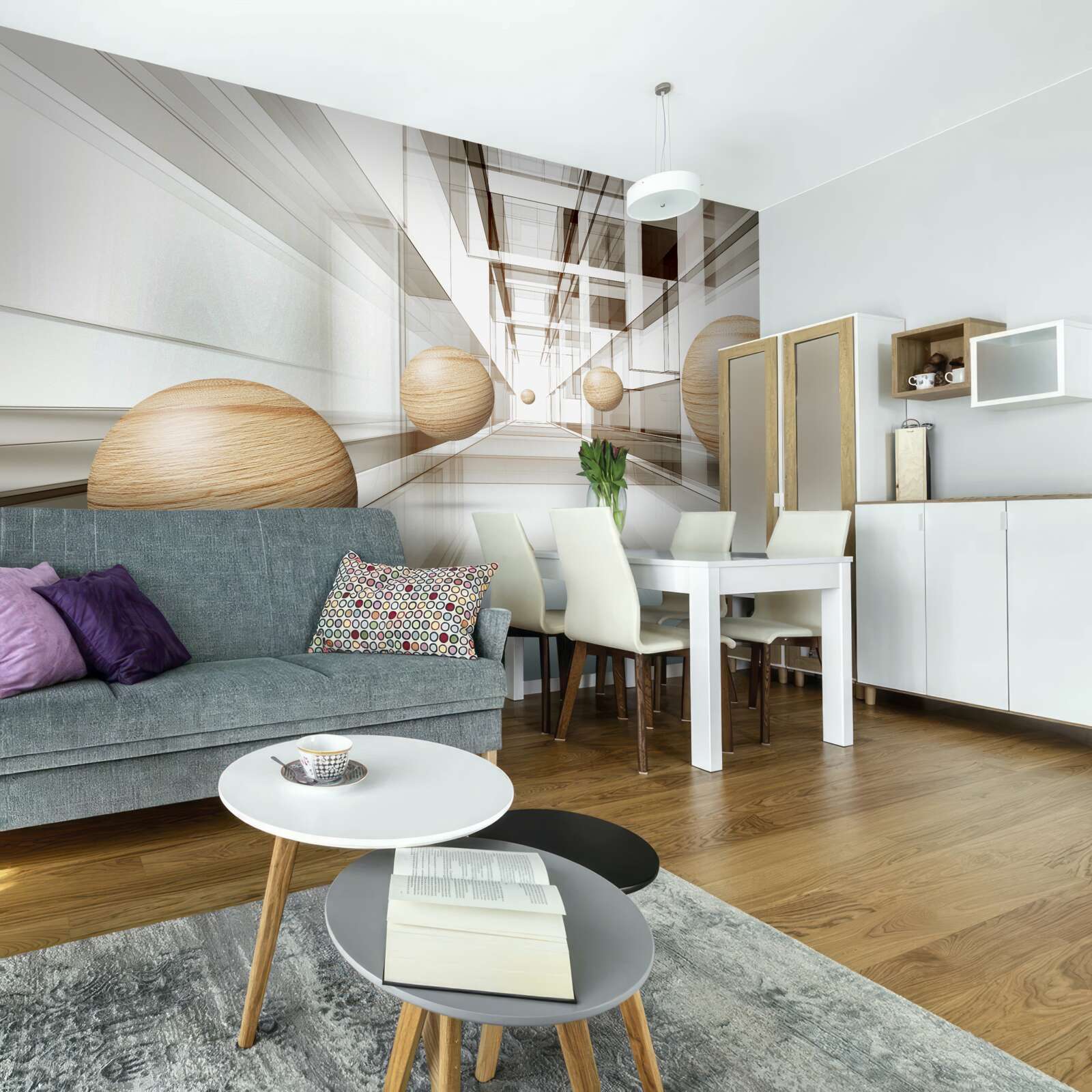 Fototapet bile de lemn în tunelul pentru optică