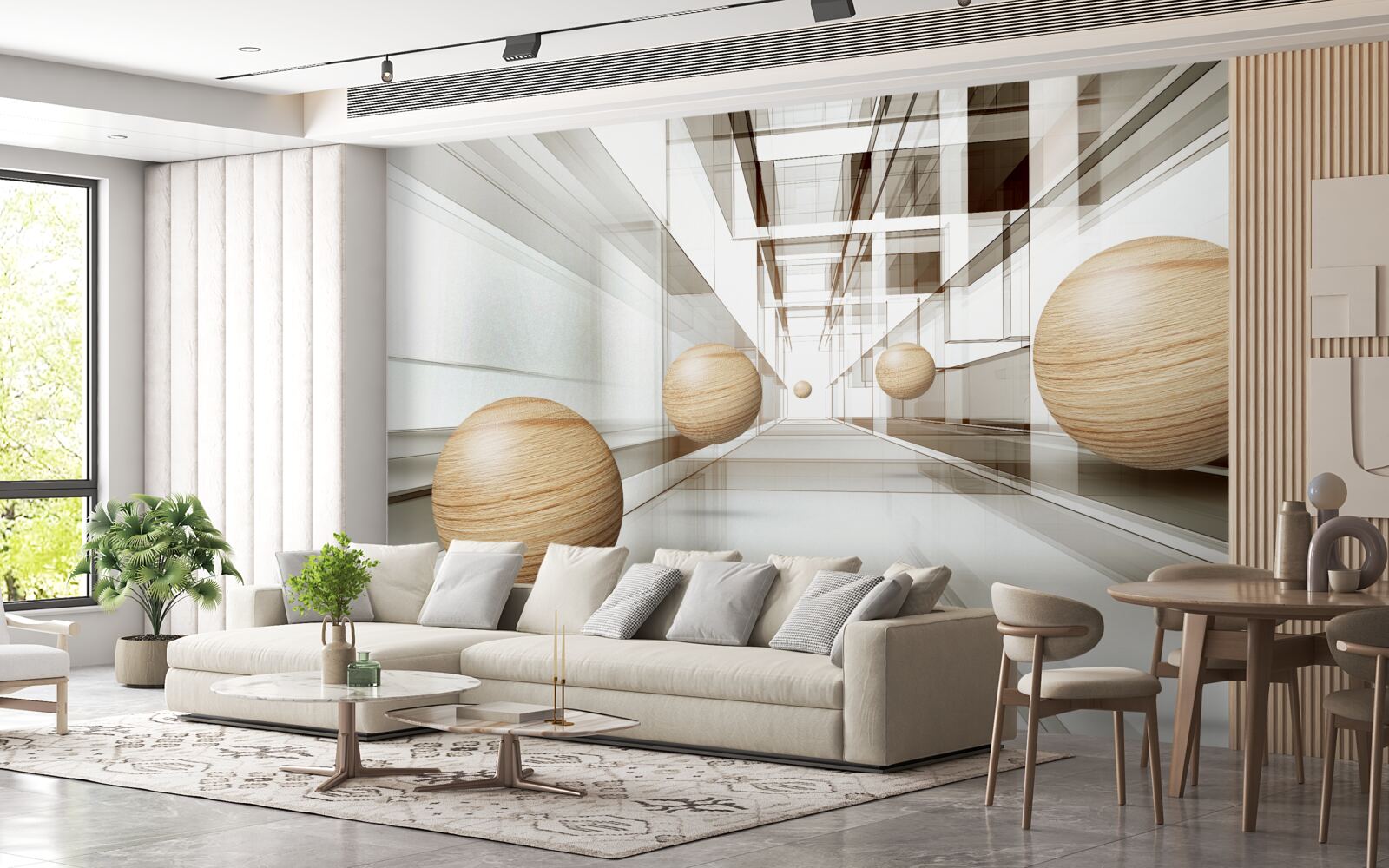 Fototapet bile de lemn în tunelul pentru optică