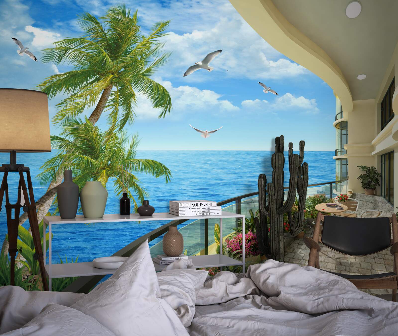 Fototapet terasă cu vedere la ocean