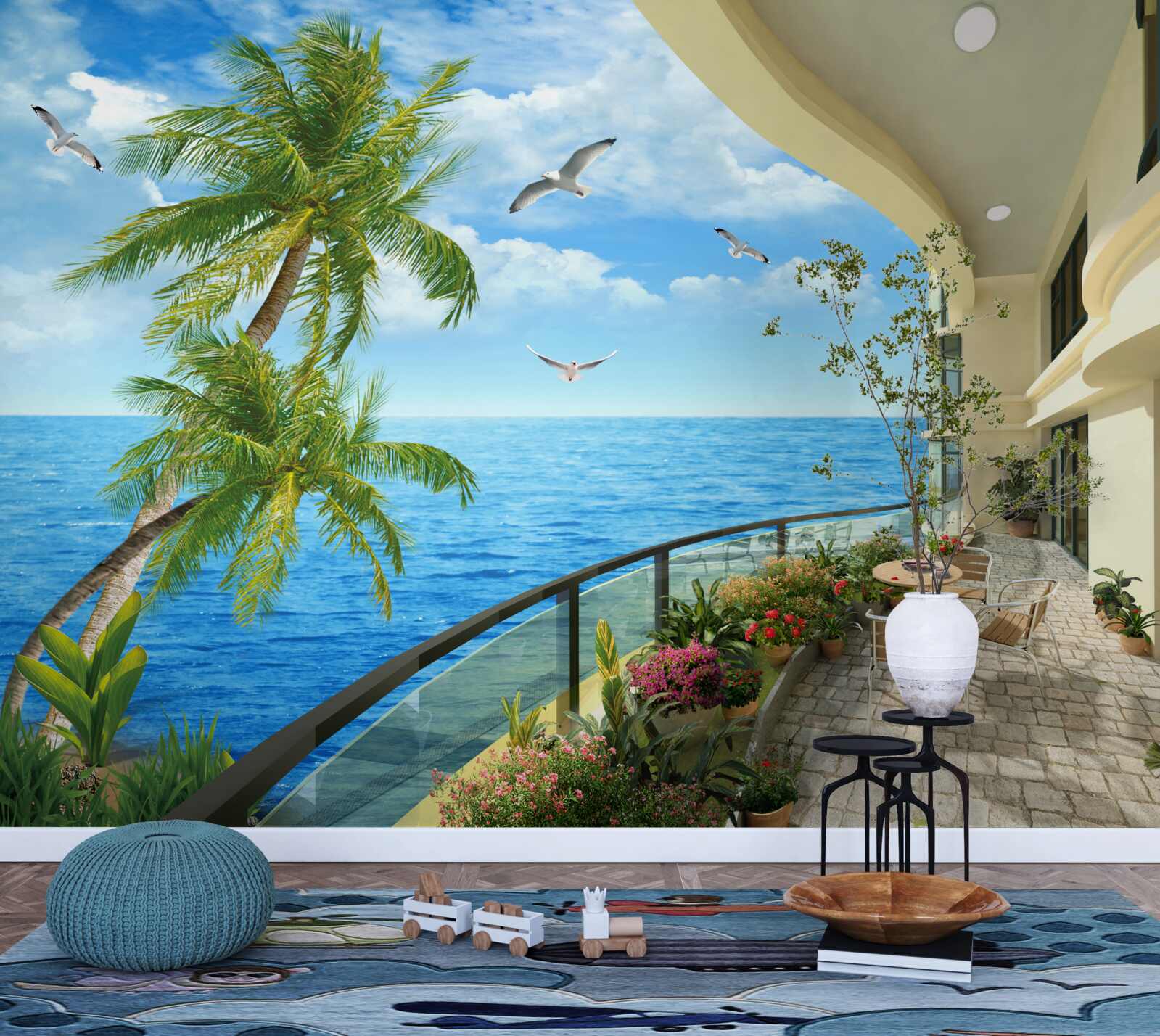 Fototapet terasă cu vedere la ocean