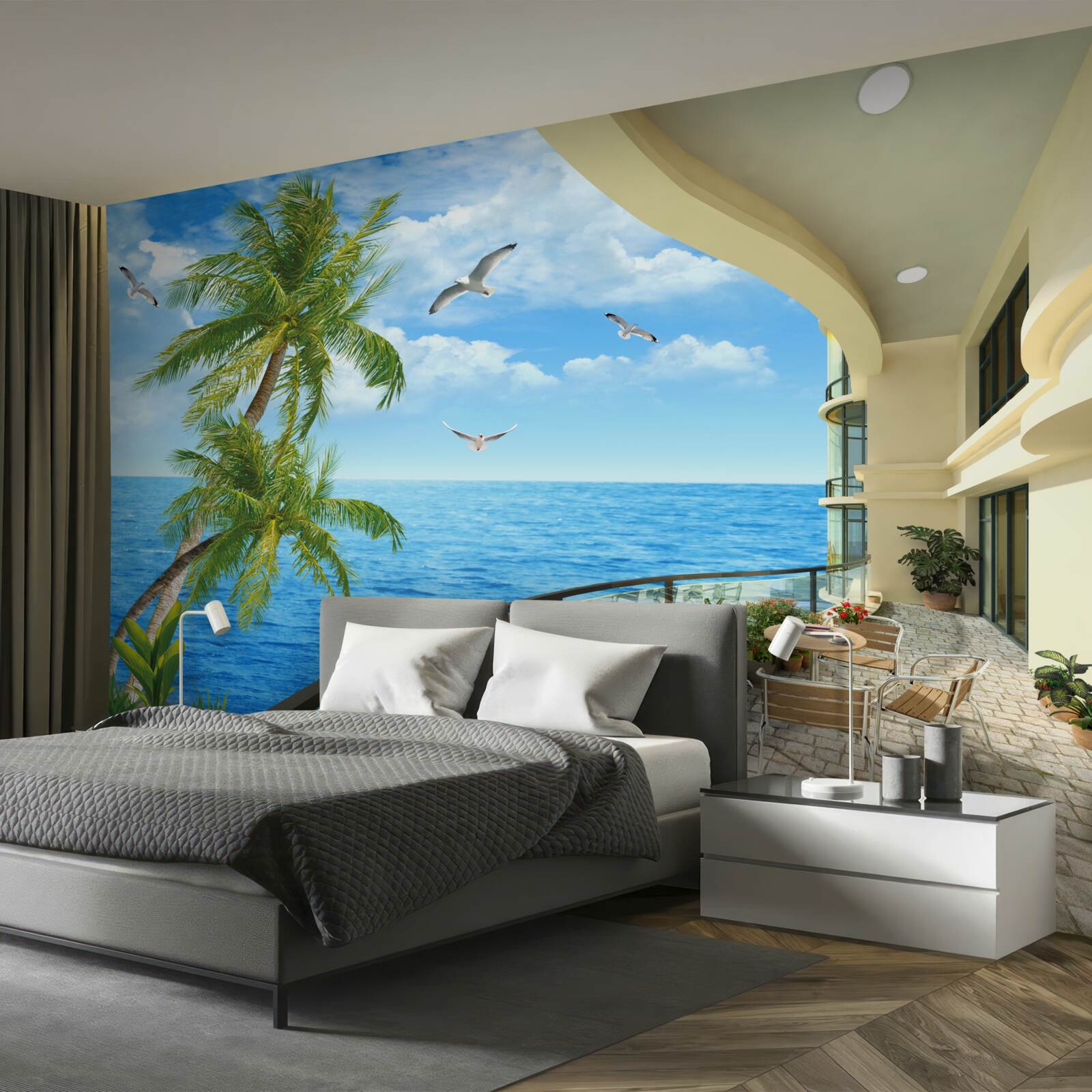 Fototapet terasă cu vedere la ocean