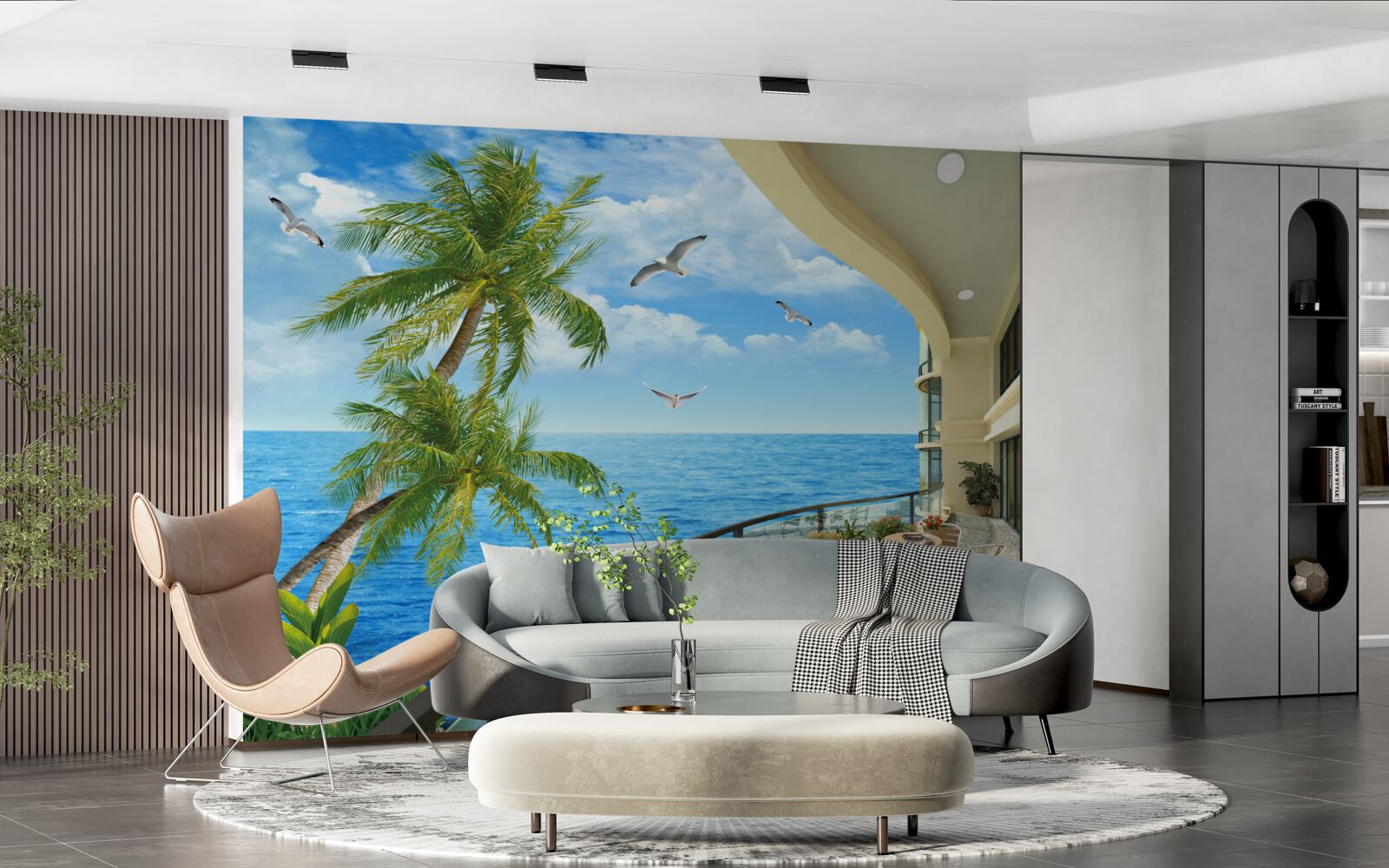 Fototapet terasă cu vedere la ocean