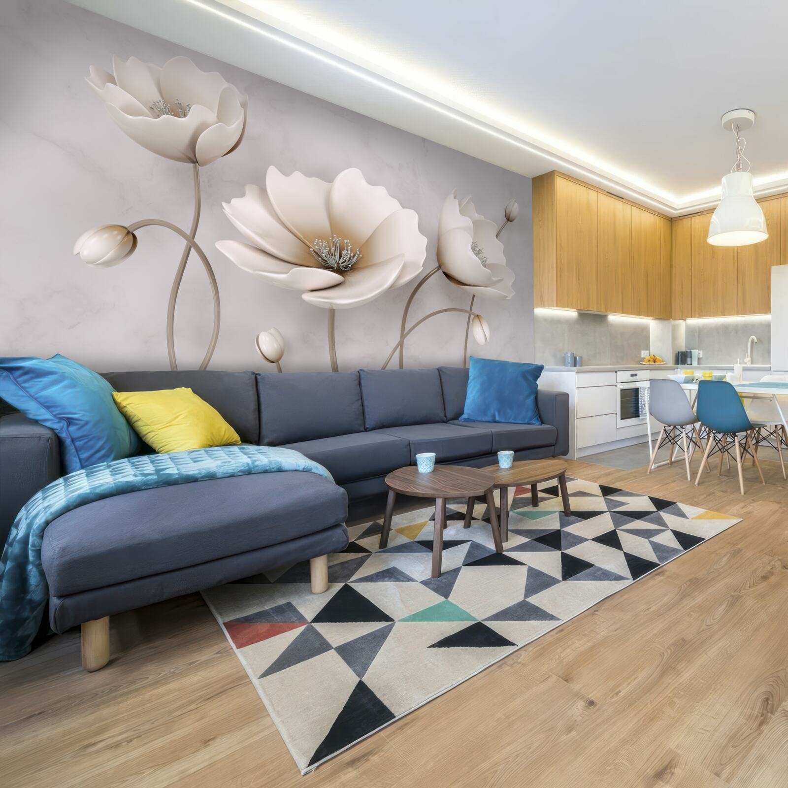 Fototapet flori frumoase albe ca zăpada