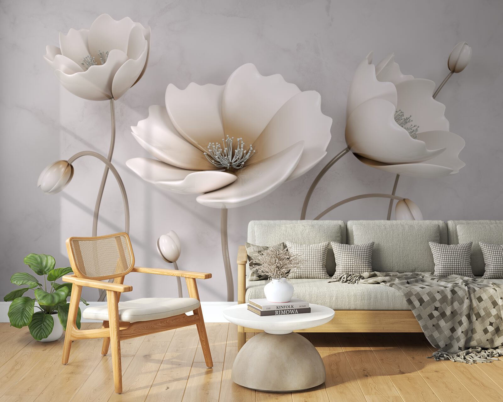 Fototapet flori frumoase albe ca zăpada