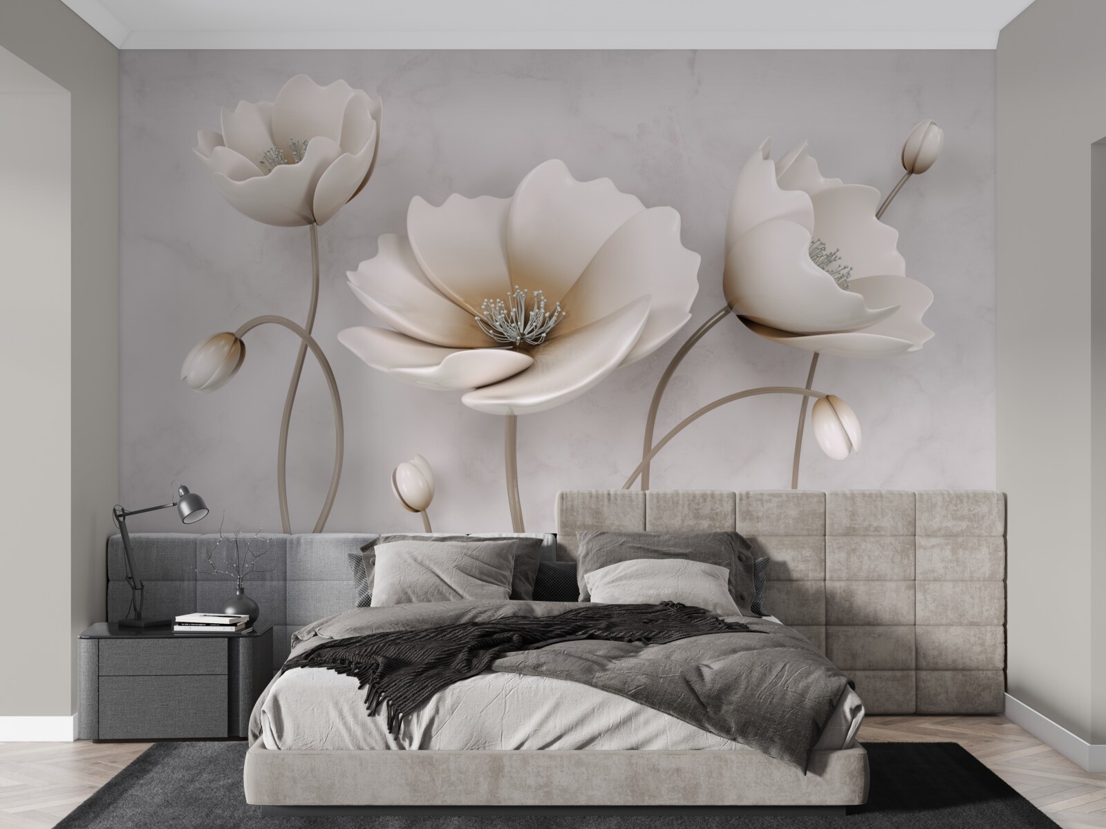 Fototapet flori frumoase albe ca zăpada