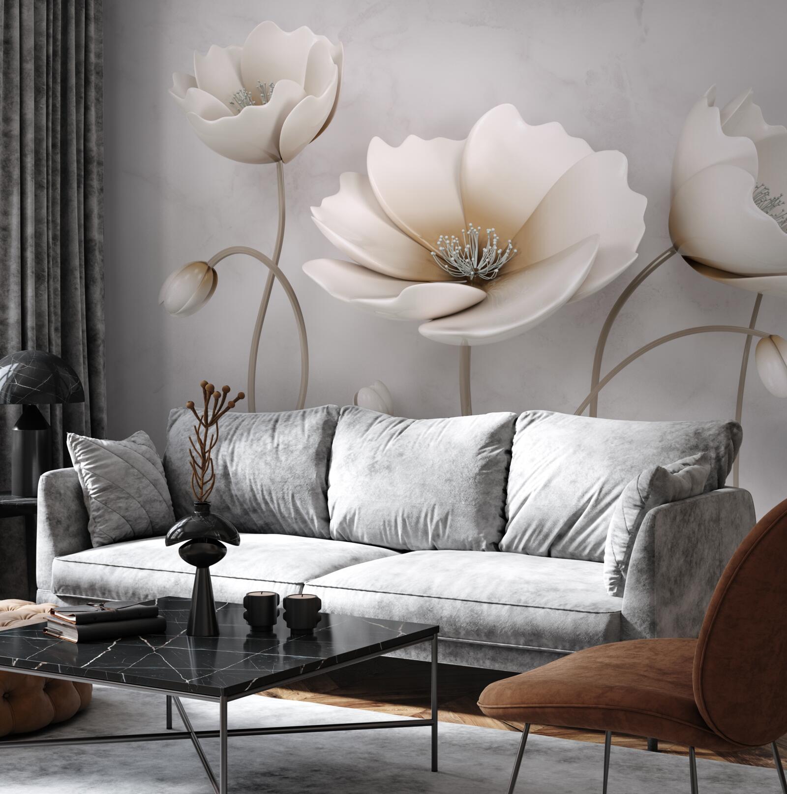 Fototapet flori frumoase albe ca zăpada