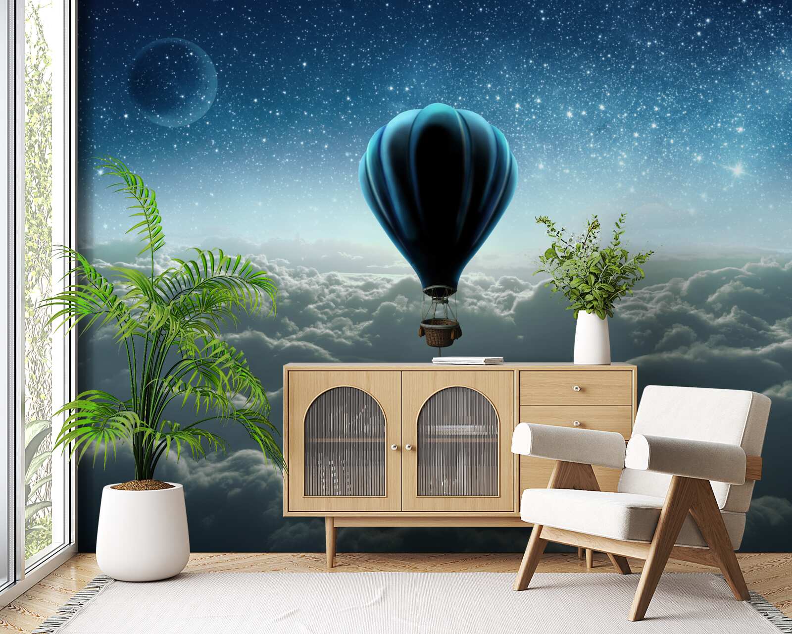 Fototapet cupolă cer cu stele pe un balon