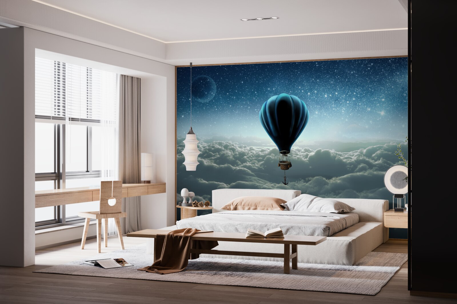 Fototapet cupolă cer cu stele pe un balon