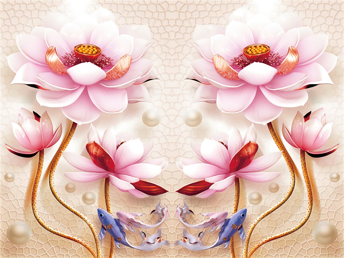 Fototapet locuitori ai mării și plante rare