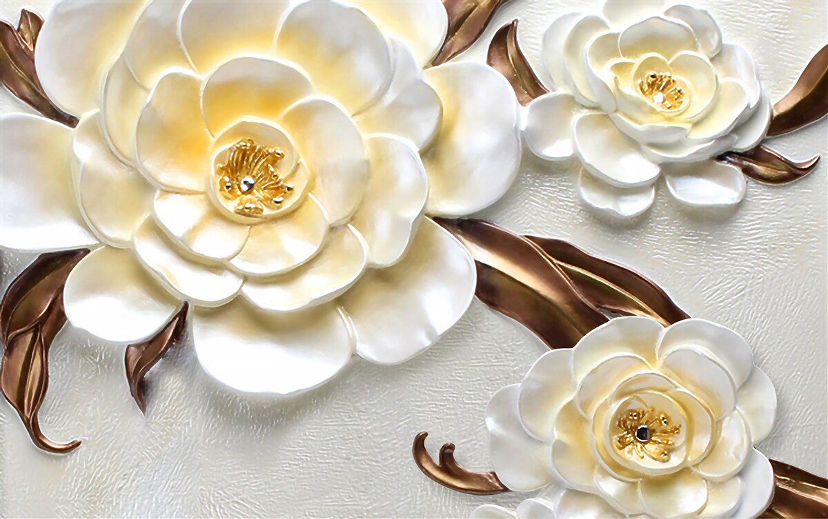 Fototapet magnolii cu muguri albi