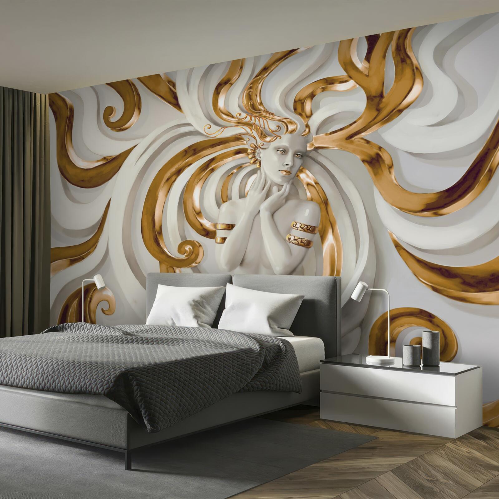 Fototapet doamnă cu părul auriu