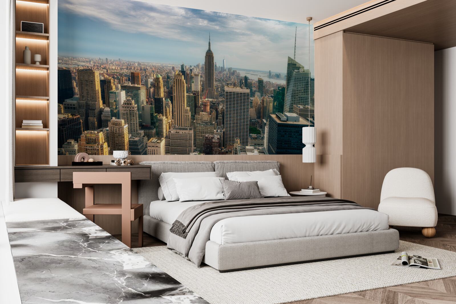 Fototapet construcția empire state este în plină desfășurare