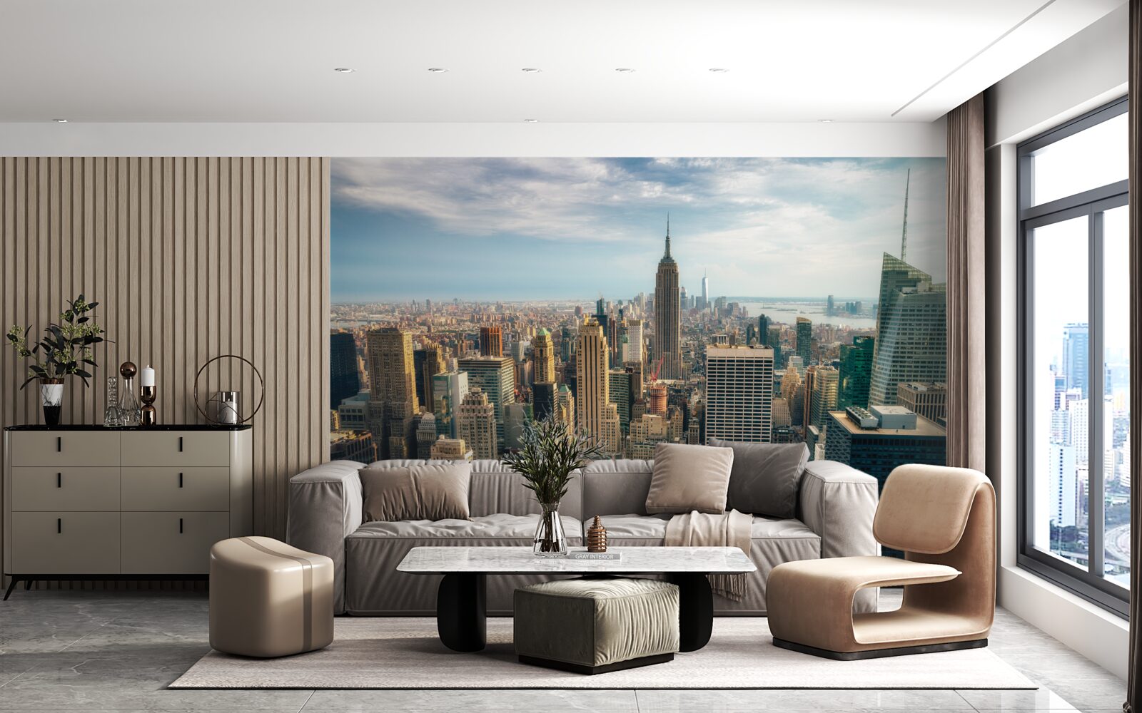 Fototapet construcția empire state este în plină desfășurare