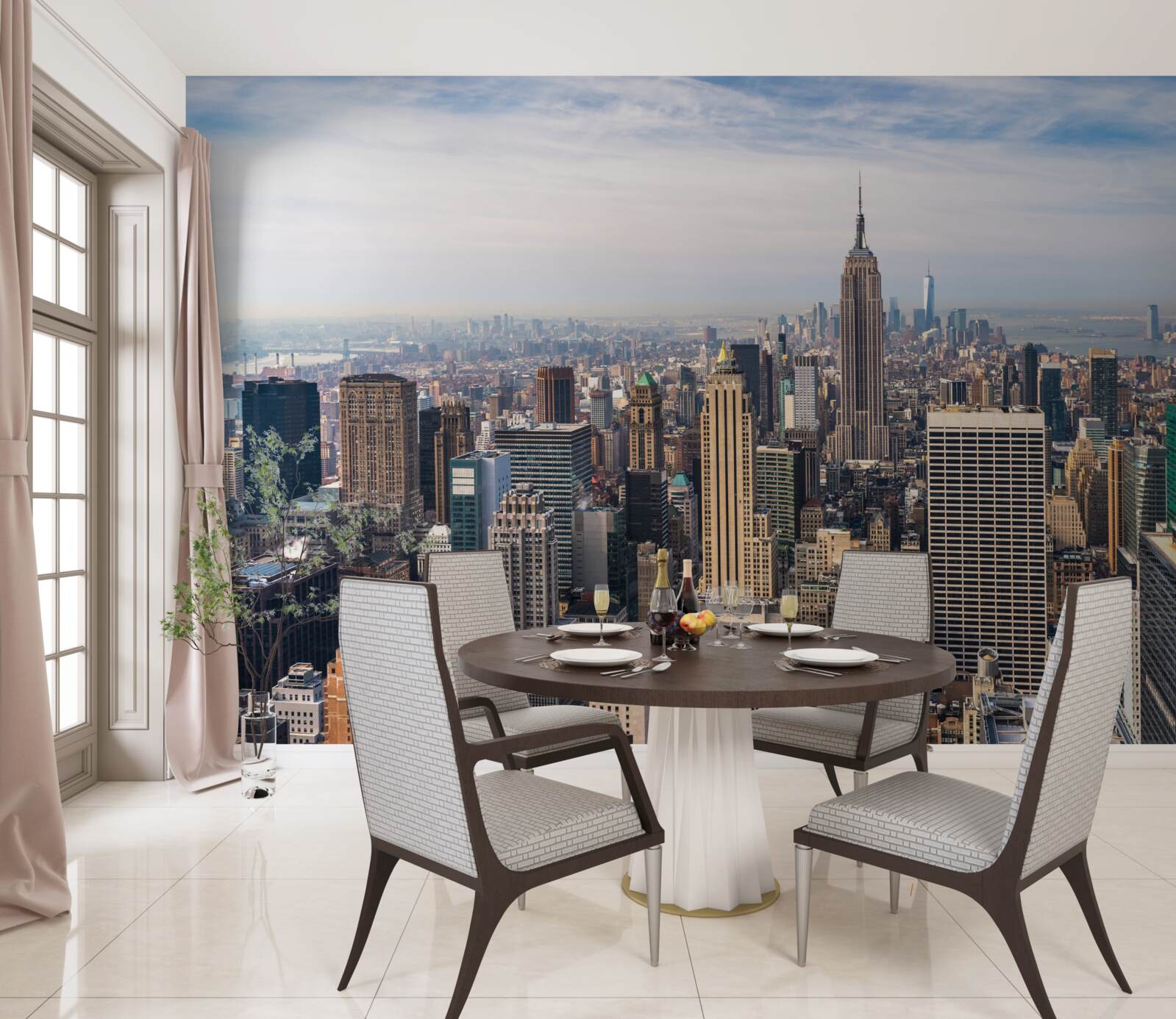 Fototapet vedere de ansamblu a manhattanului