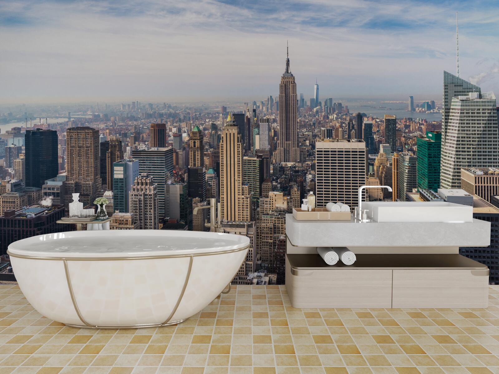 Fototapet vedere de ansamblu a manhattanului