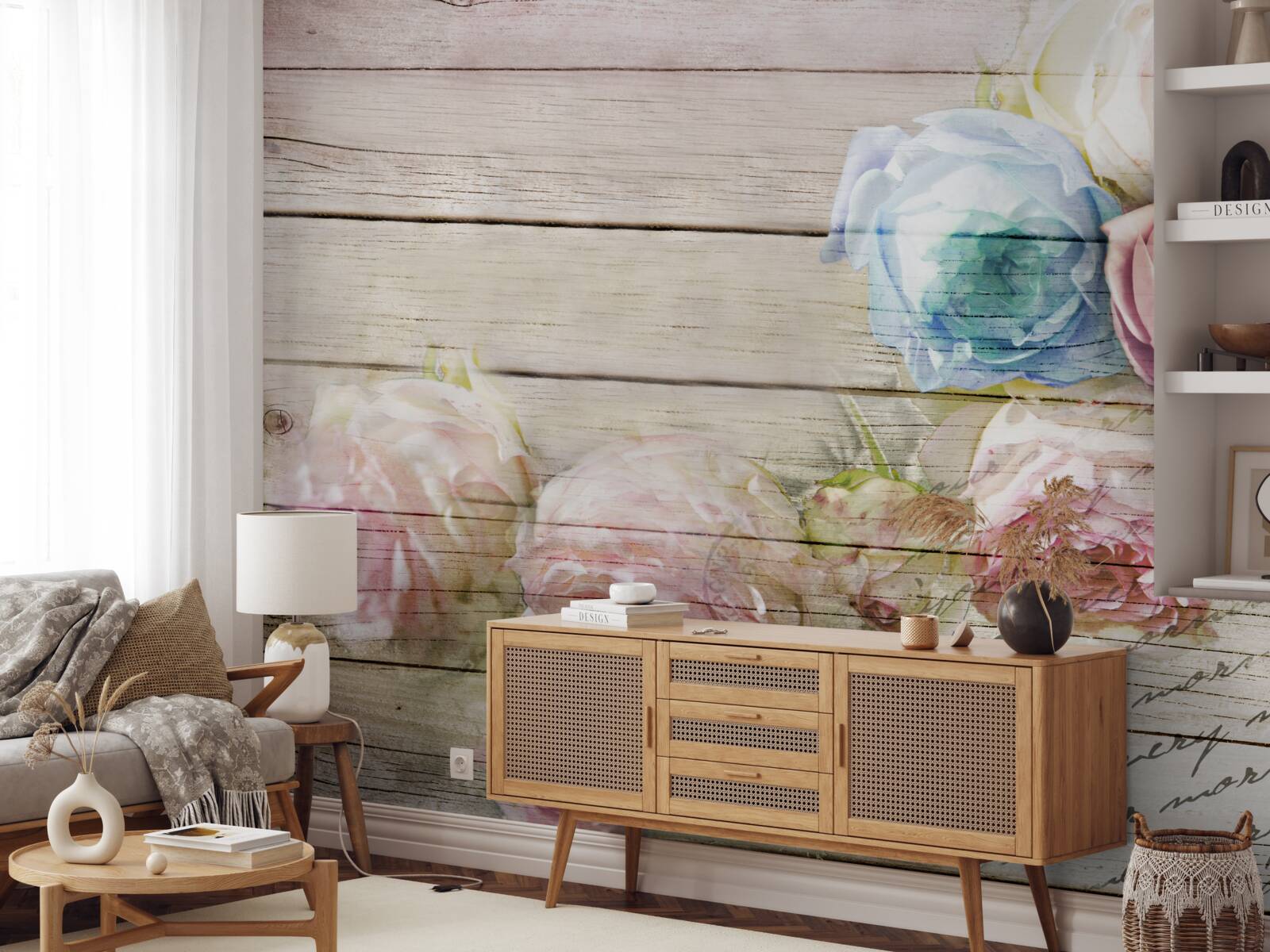 Fototapet set de trandafiri asemănători bujorilor