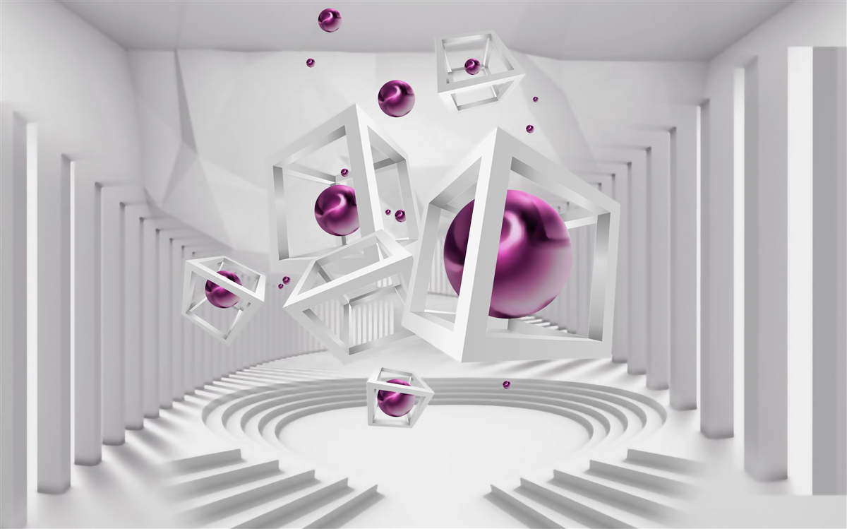 Fototapet forme geometrice și scări în conceptul de abstractizare