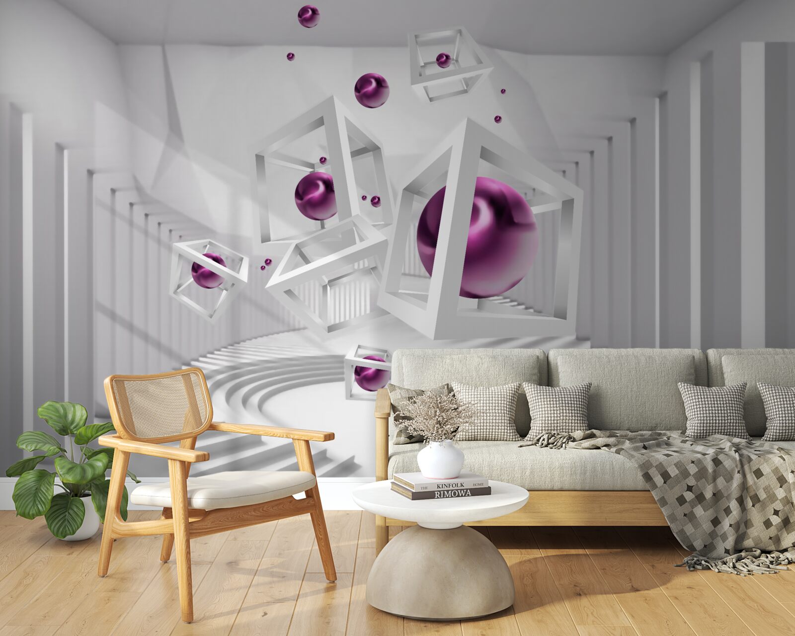 Fototapet forme geometrice și scări în conceptul de abstractizare