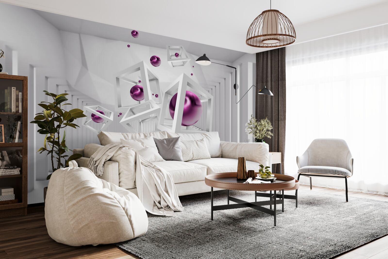 Fototapet forme geometrice și scări în conceptul de abstractizare