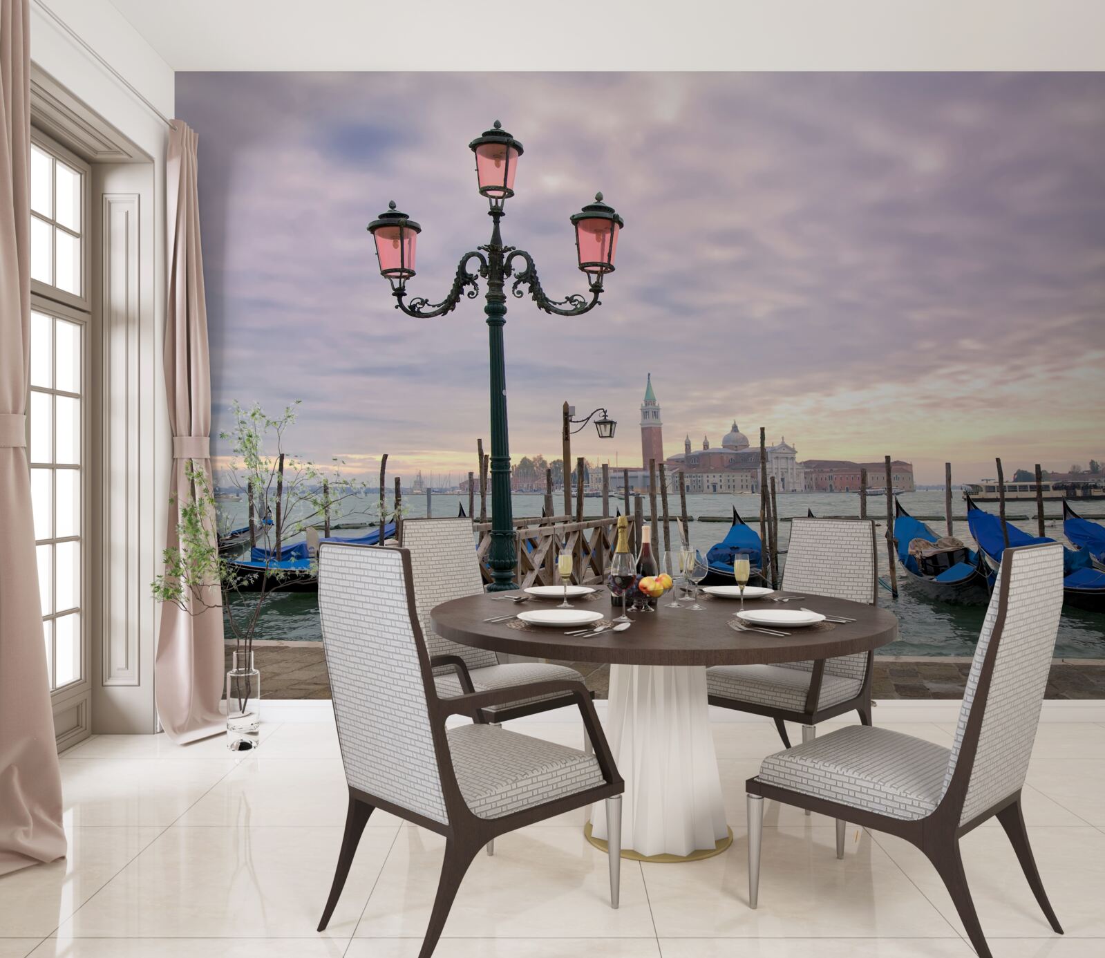 Fototapet gondole venețiene pe chei