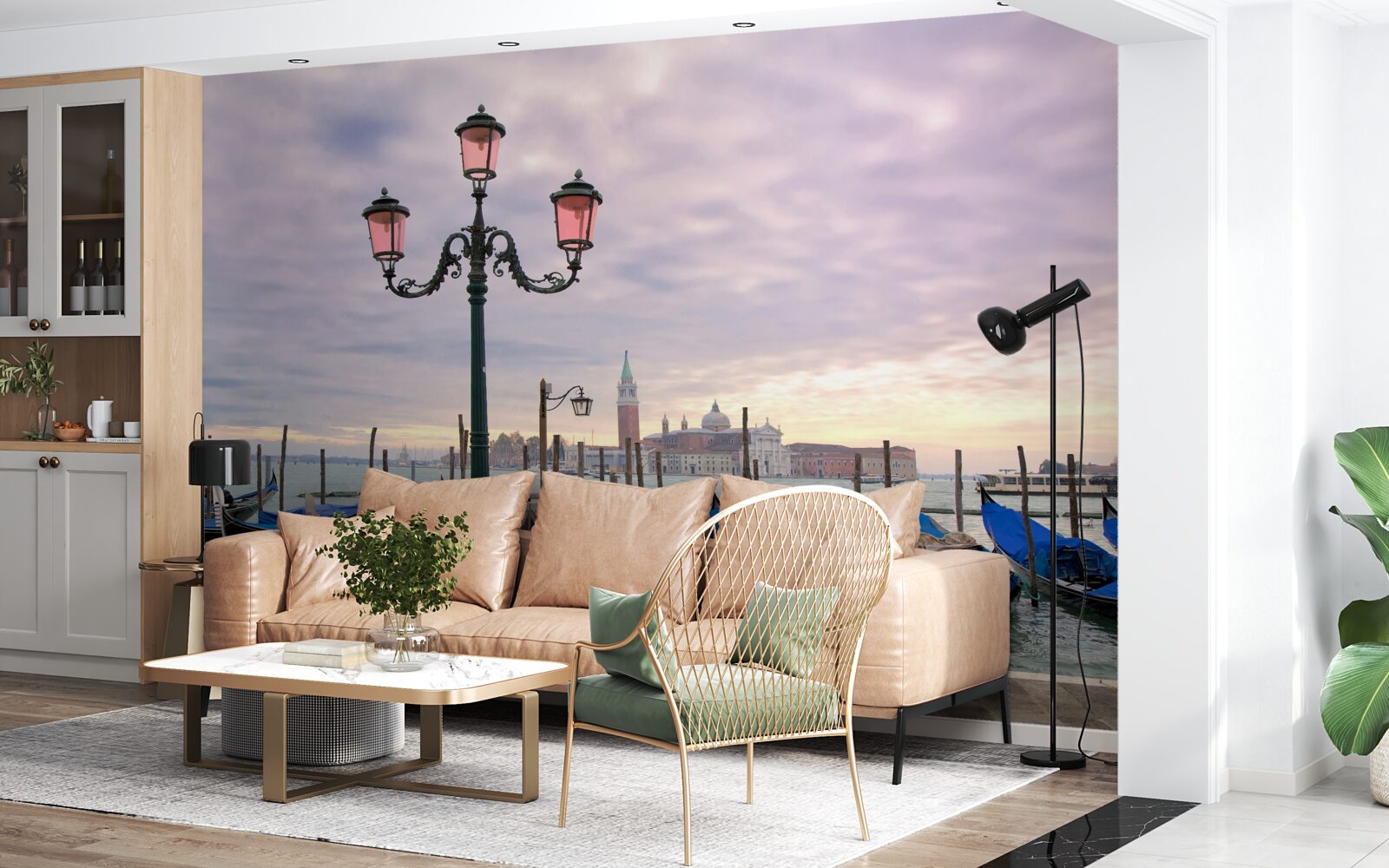 Fototapet gondole venețiene pe chei