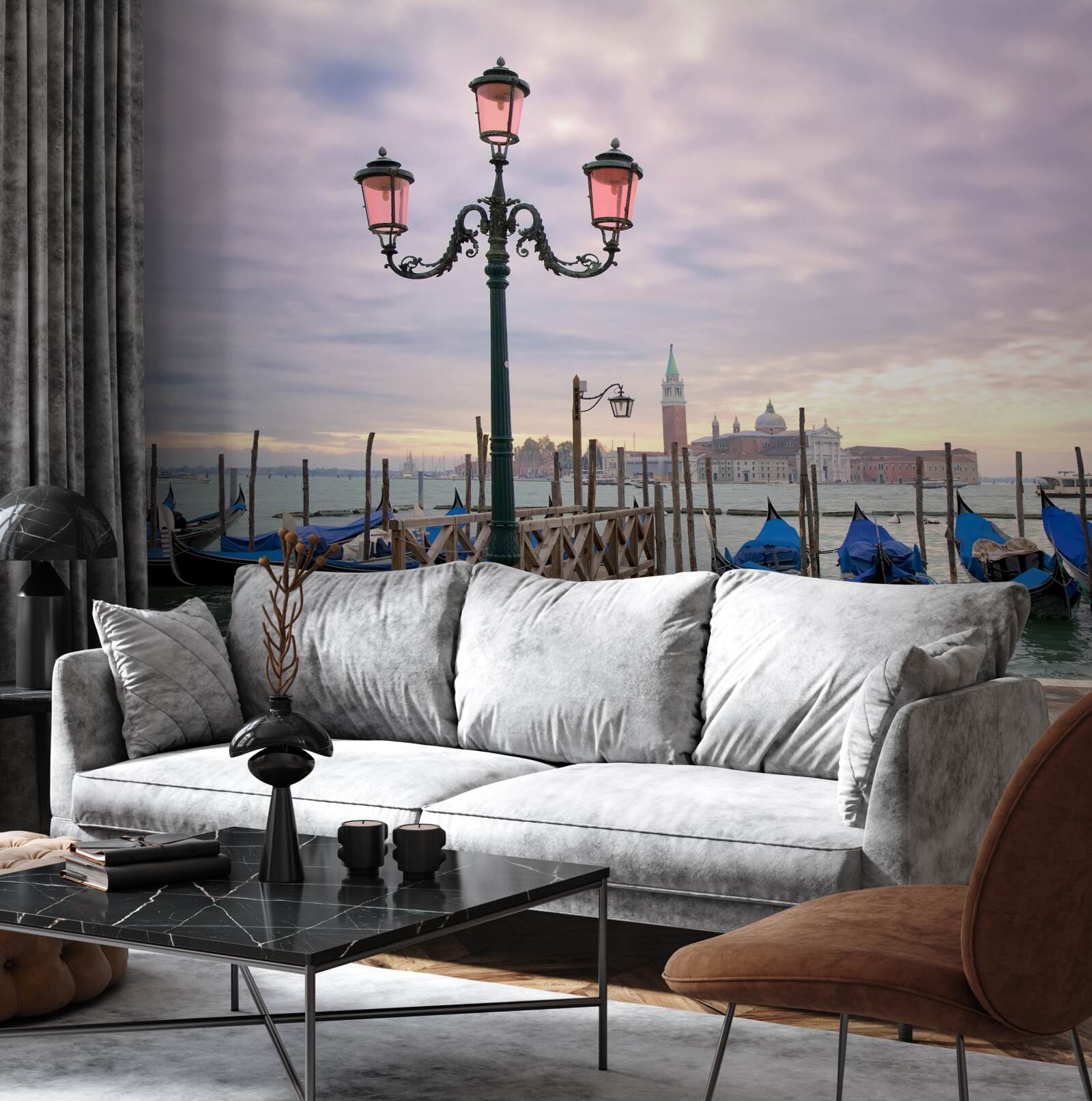 Fototapet gondole venețiene pe chei