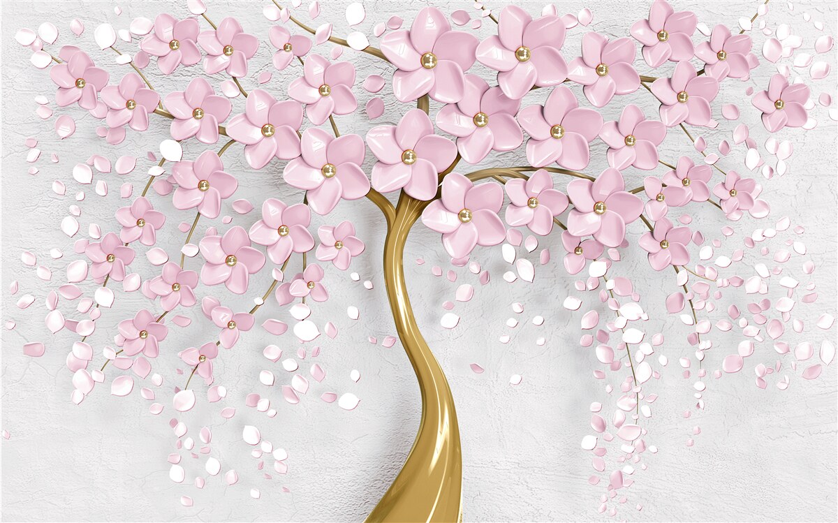 Fototapet copac înflorit cu ramuri atârnate