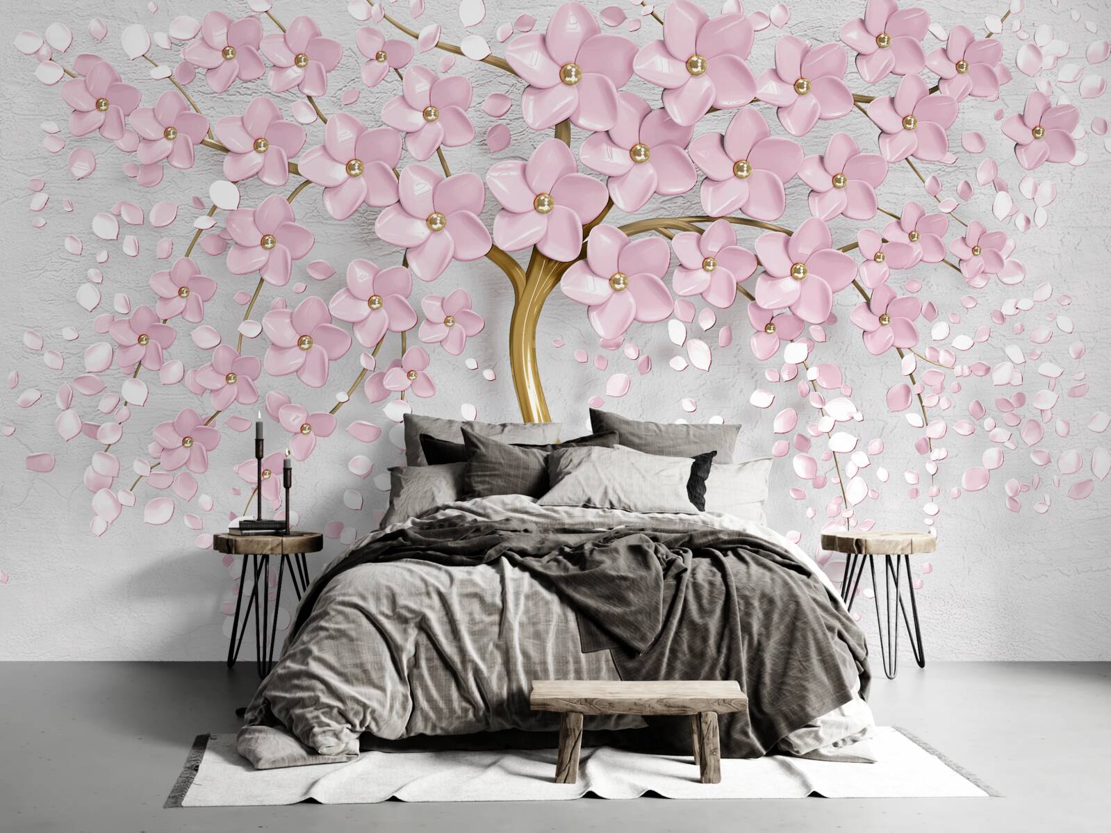 Fototapet copac înflorit cu ramuri atârnate