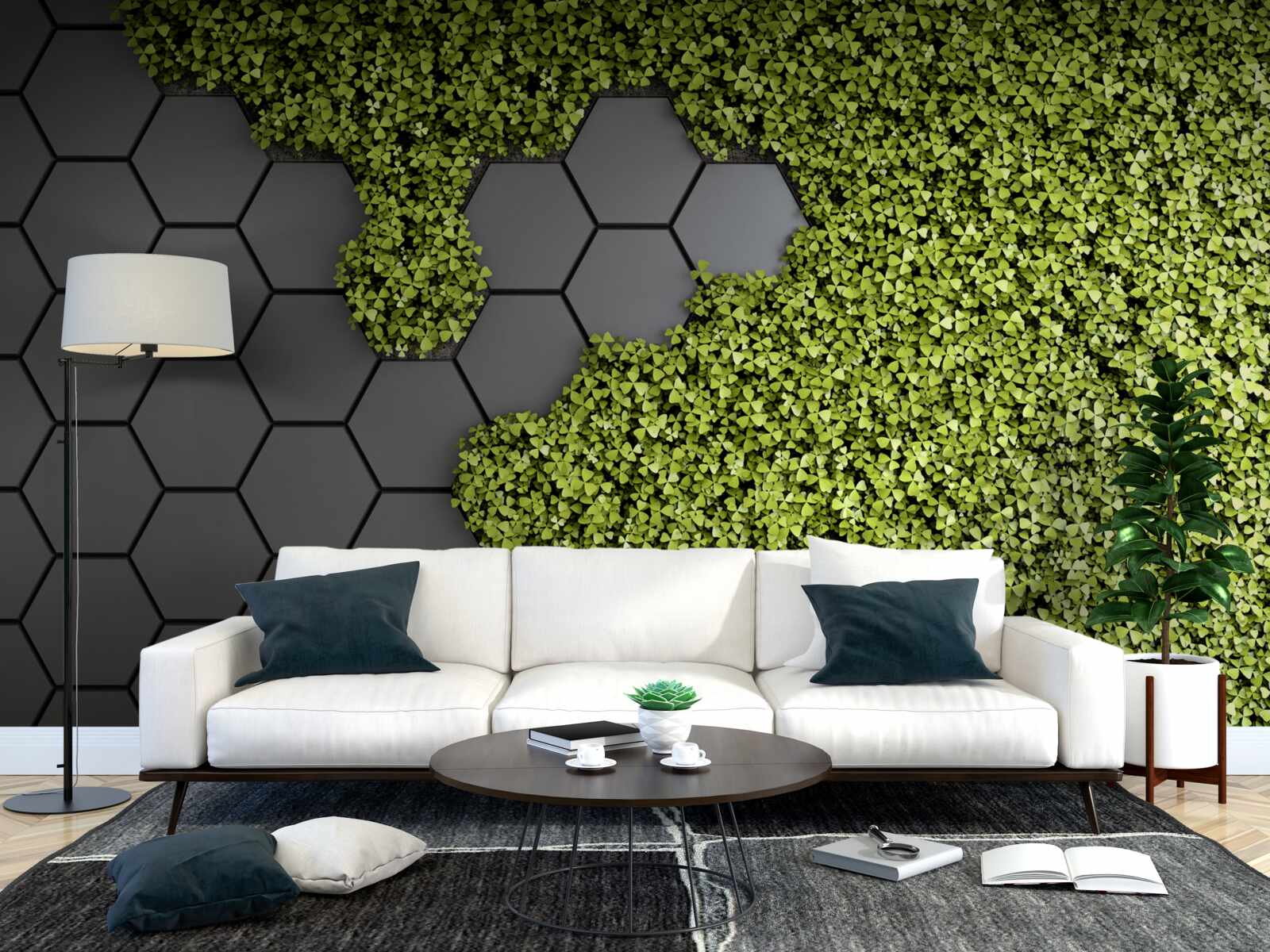 Fototapet piatra este acoperită cu mușchi verde