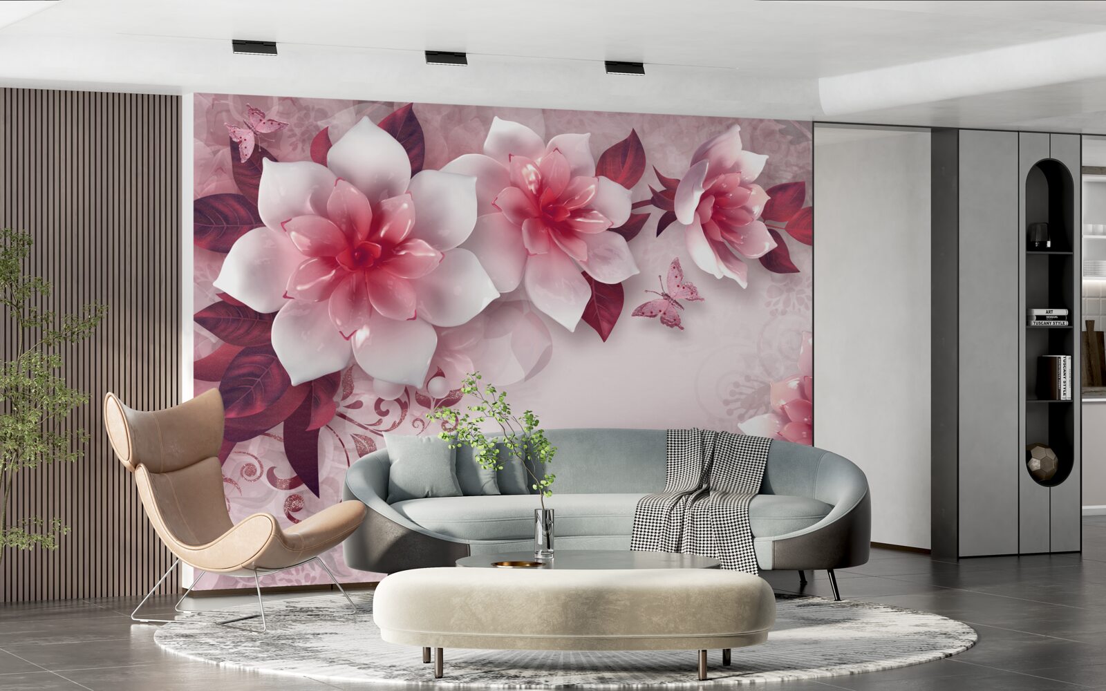 Fototapet lotusul are culoarea albă ca zăpada, cu un centru roșu frumos