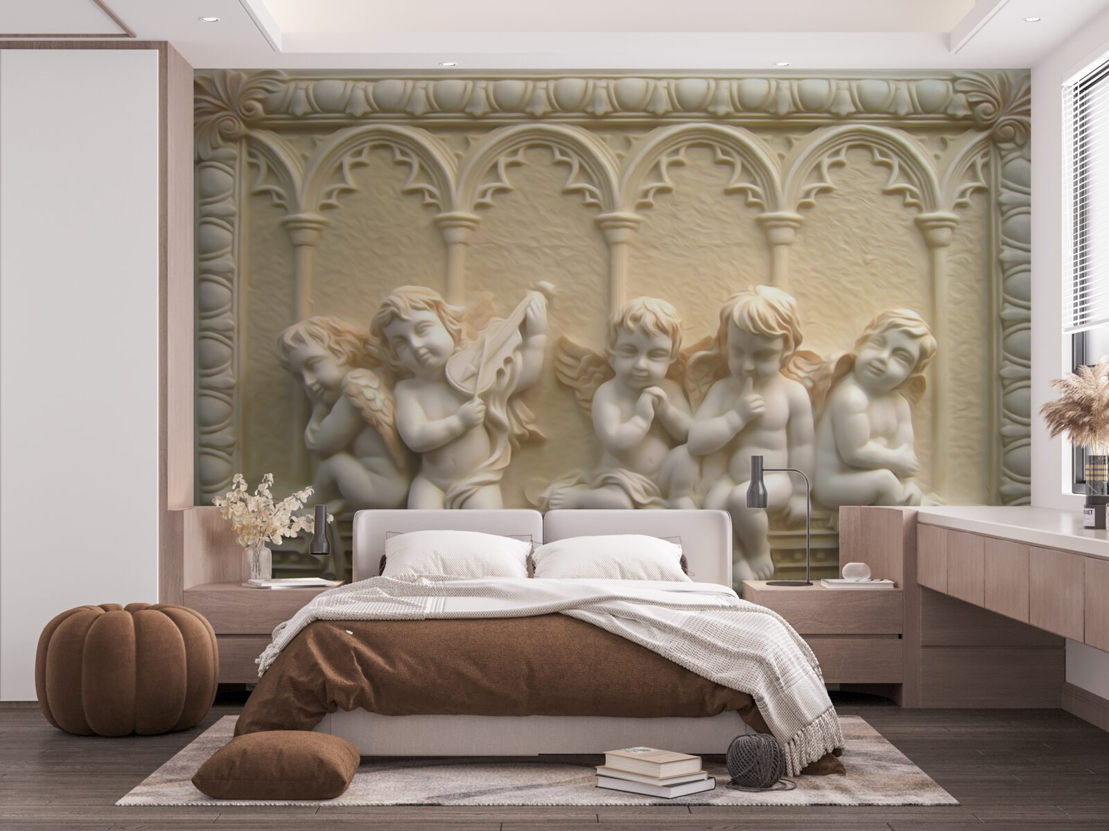 Fototapet serafim odihnindu-se pe verandă