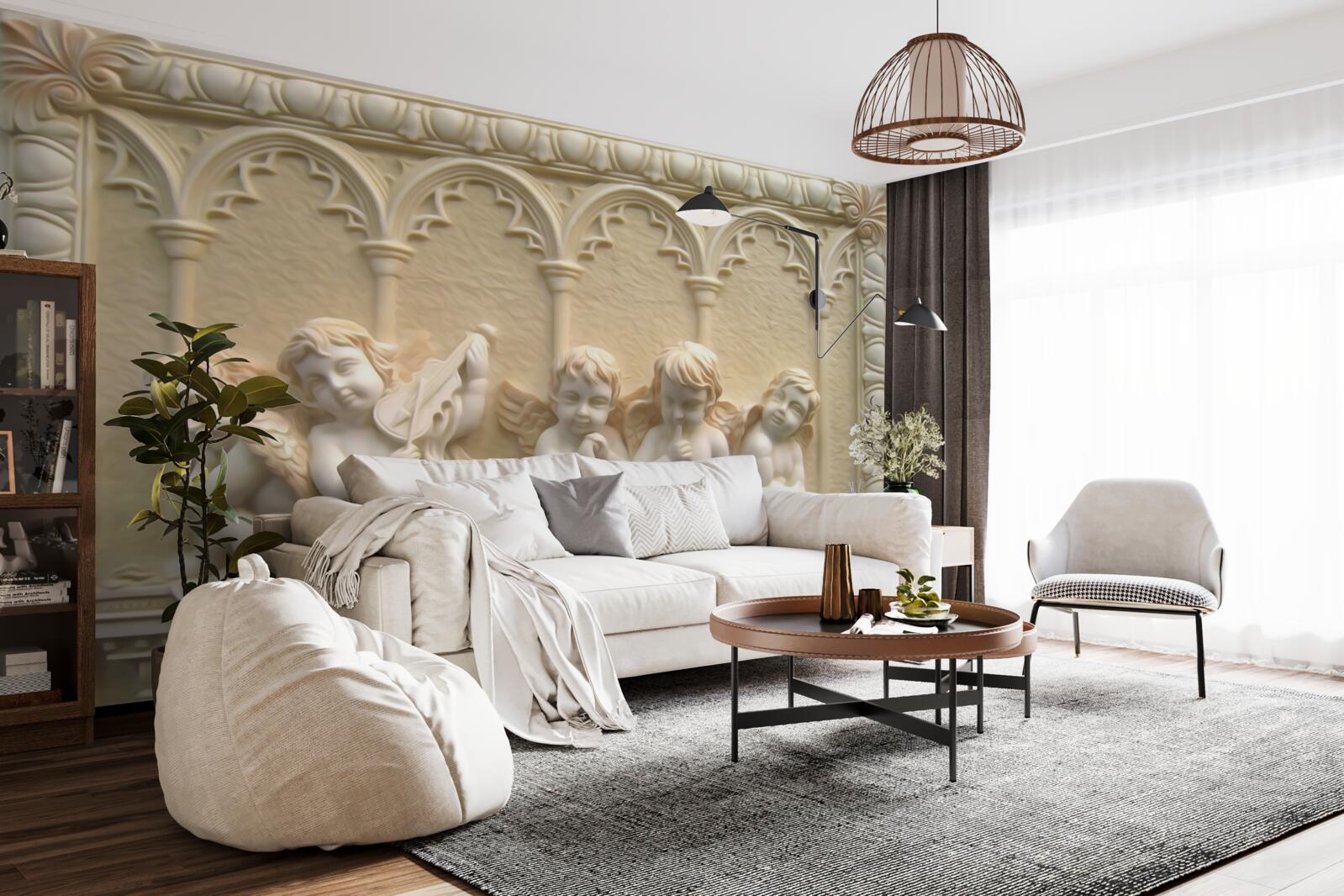 Fototapet serafim odihnindu-se pe verandă