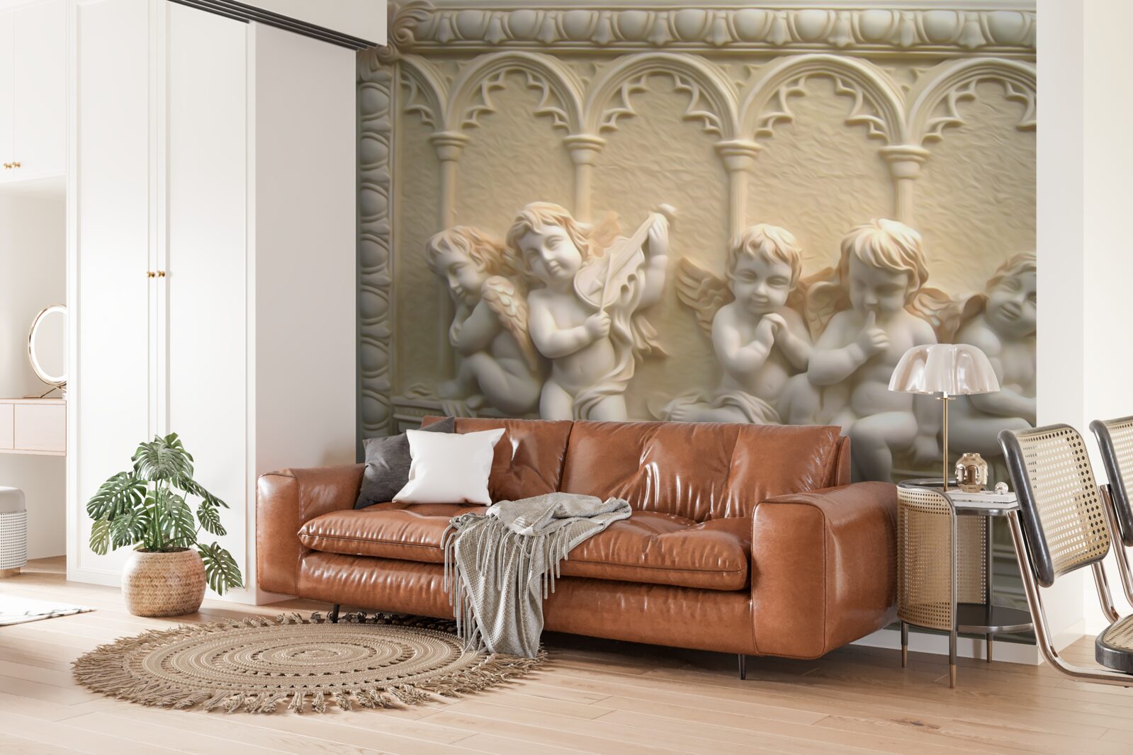 Fototapet serafim odihnindu-se pe verandă