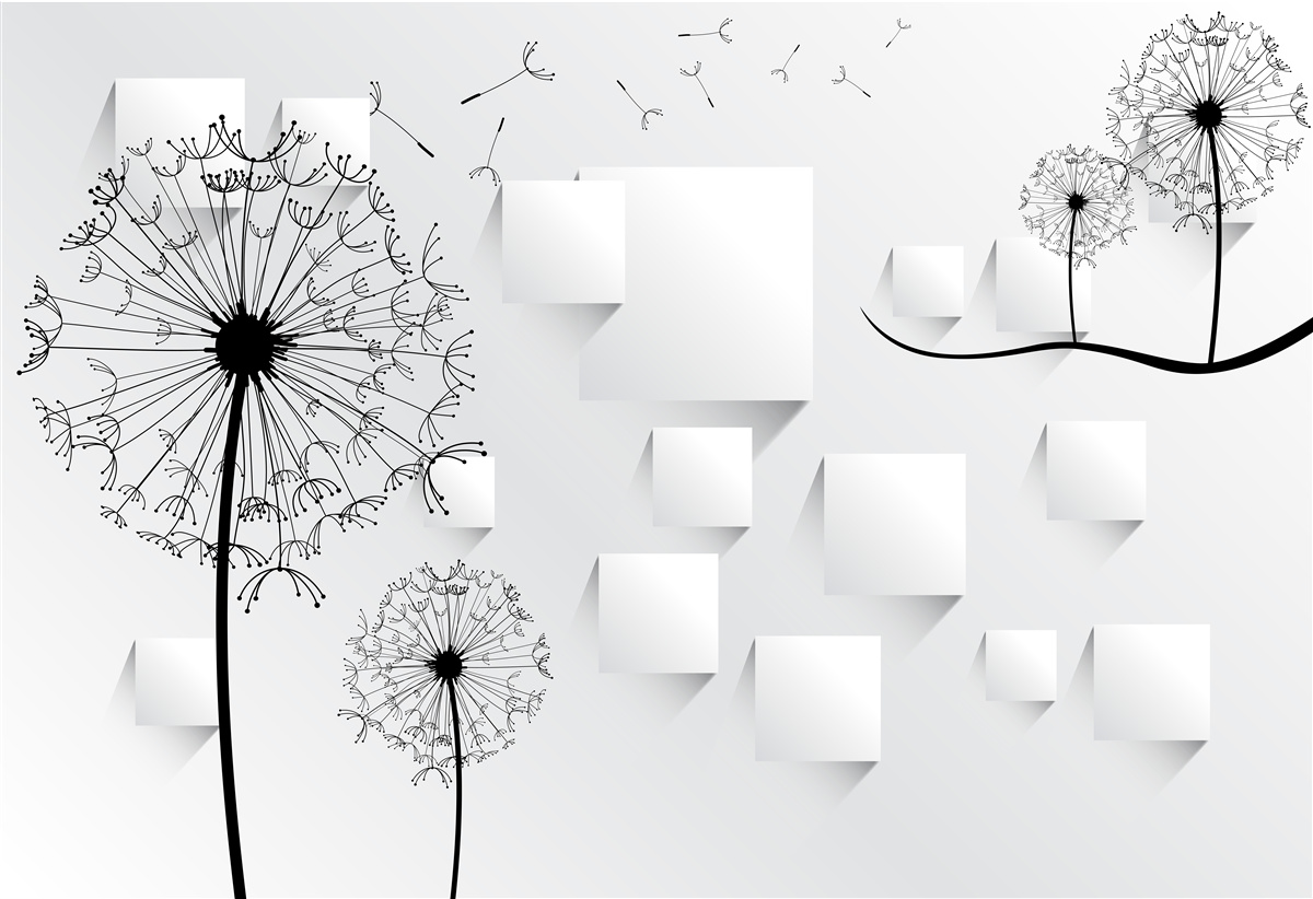 Fototapet păpădia se leagănă în vânt