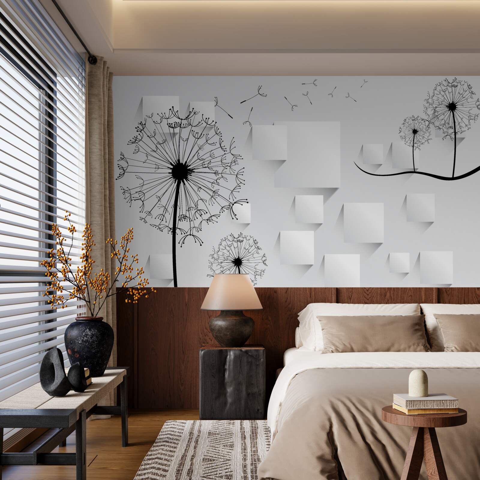 Fototapet păpădia se leagănă în vânt