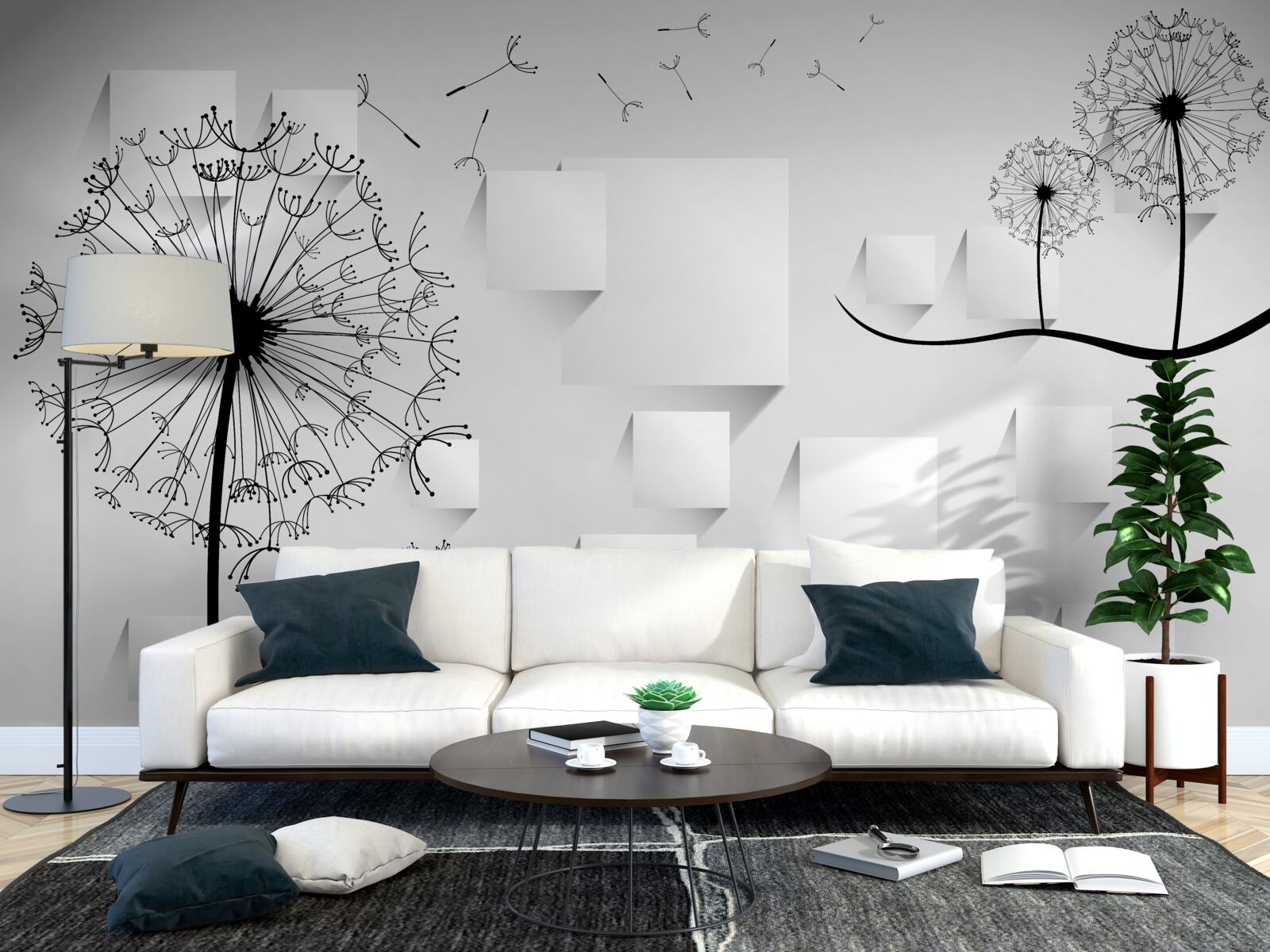 Fototapet păpădia se leagănă în vânt