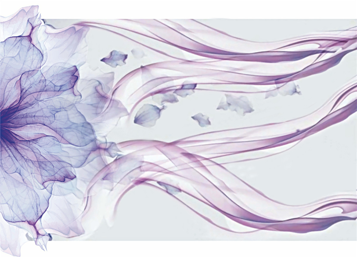 Fototapet floare cu albastru transparent sub suprafața apei