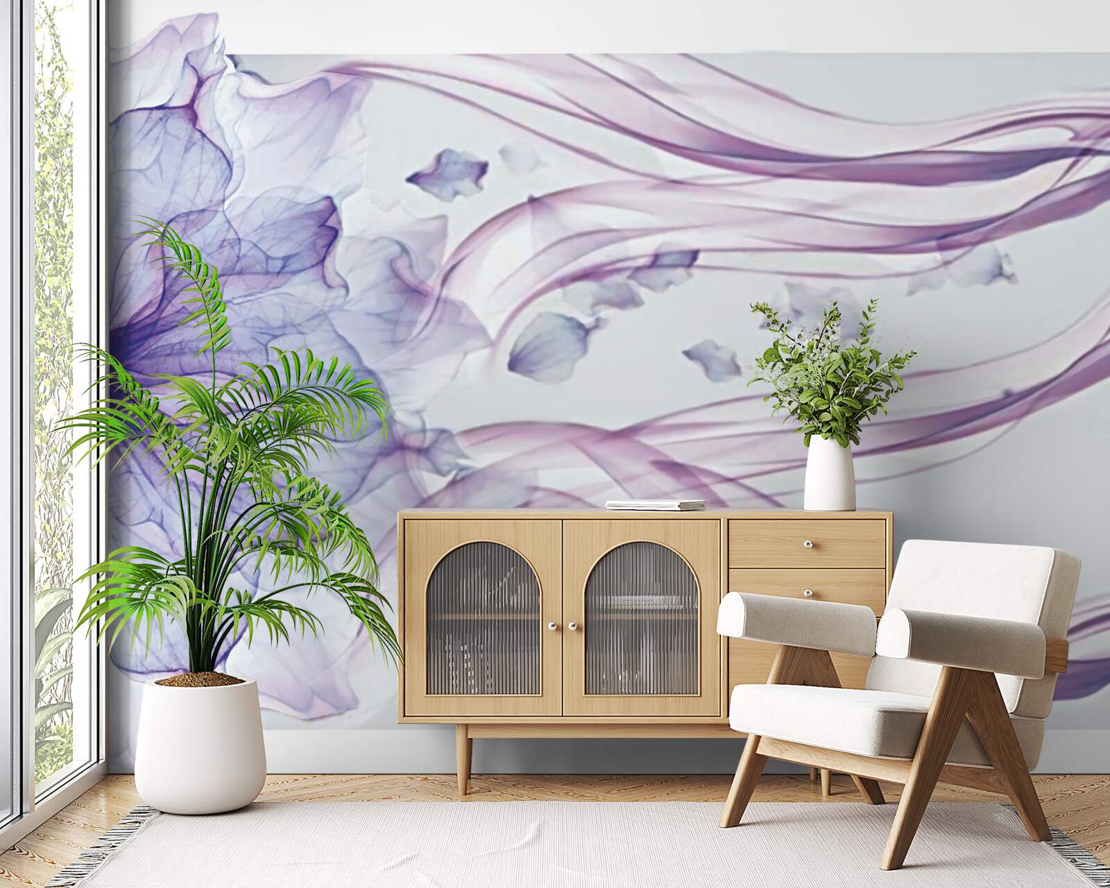 Fototapet floare cu albastru transparent sub suprafața apei