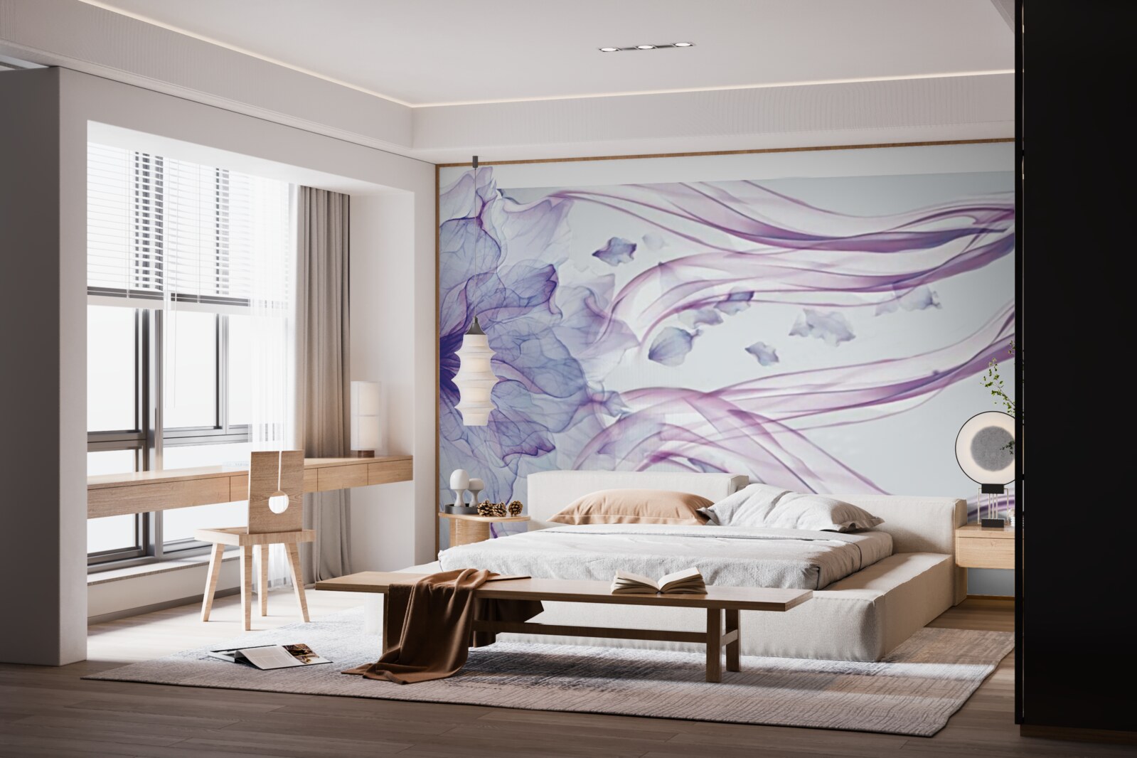 Fototapet floare cu albastru transparent sub suprafața apei