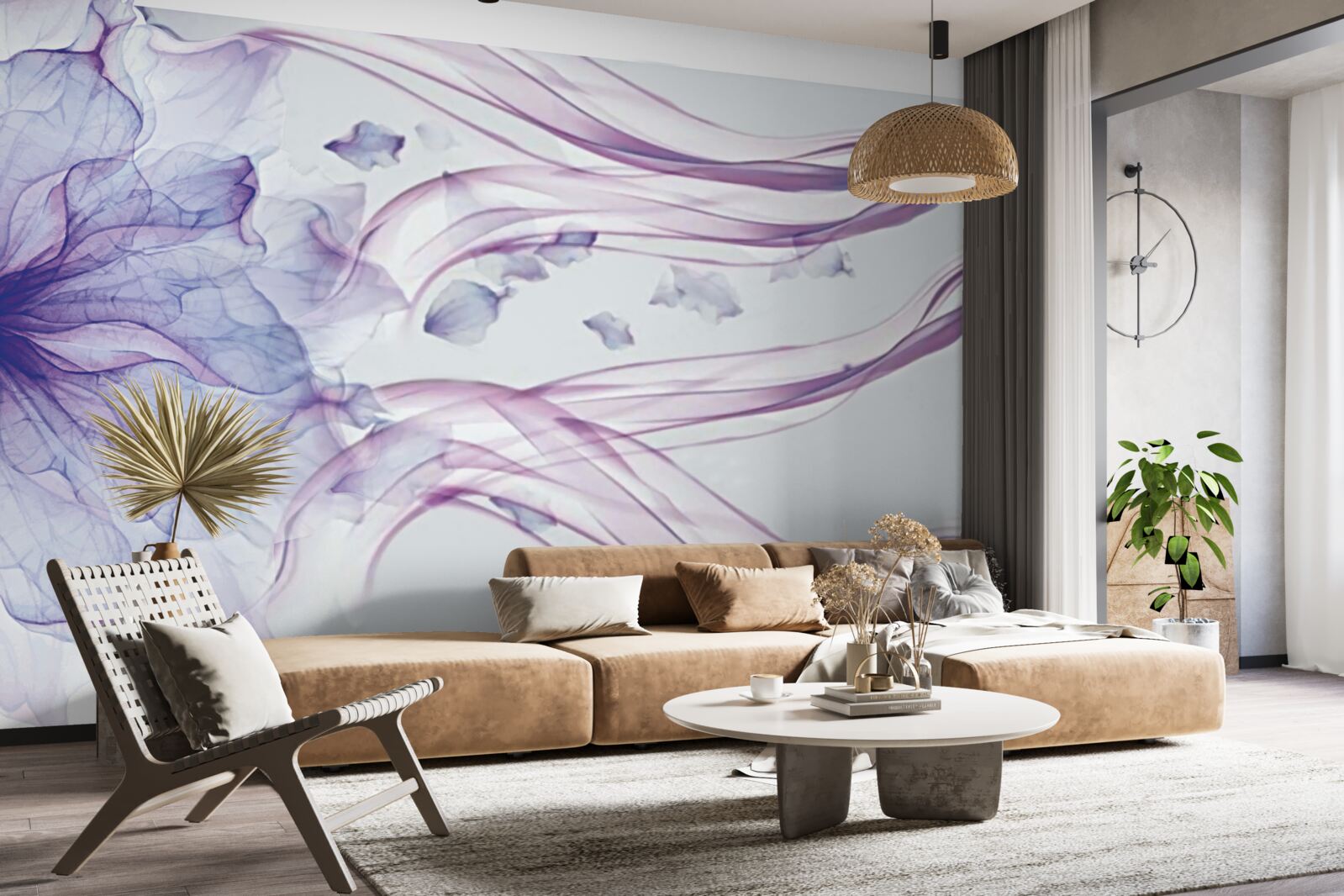 Fototapet floare cu albastru transparent sub suprafața apei