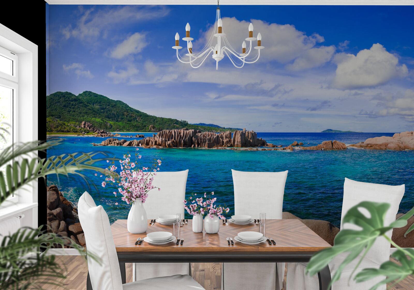 Fototapet stânci lângă oceanul azur