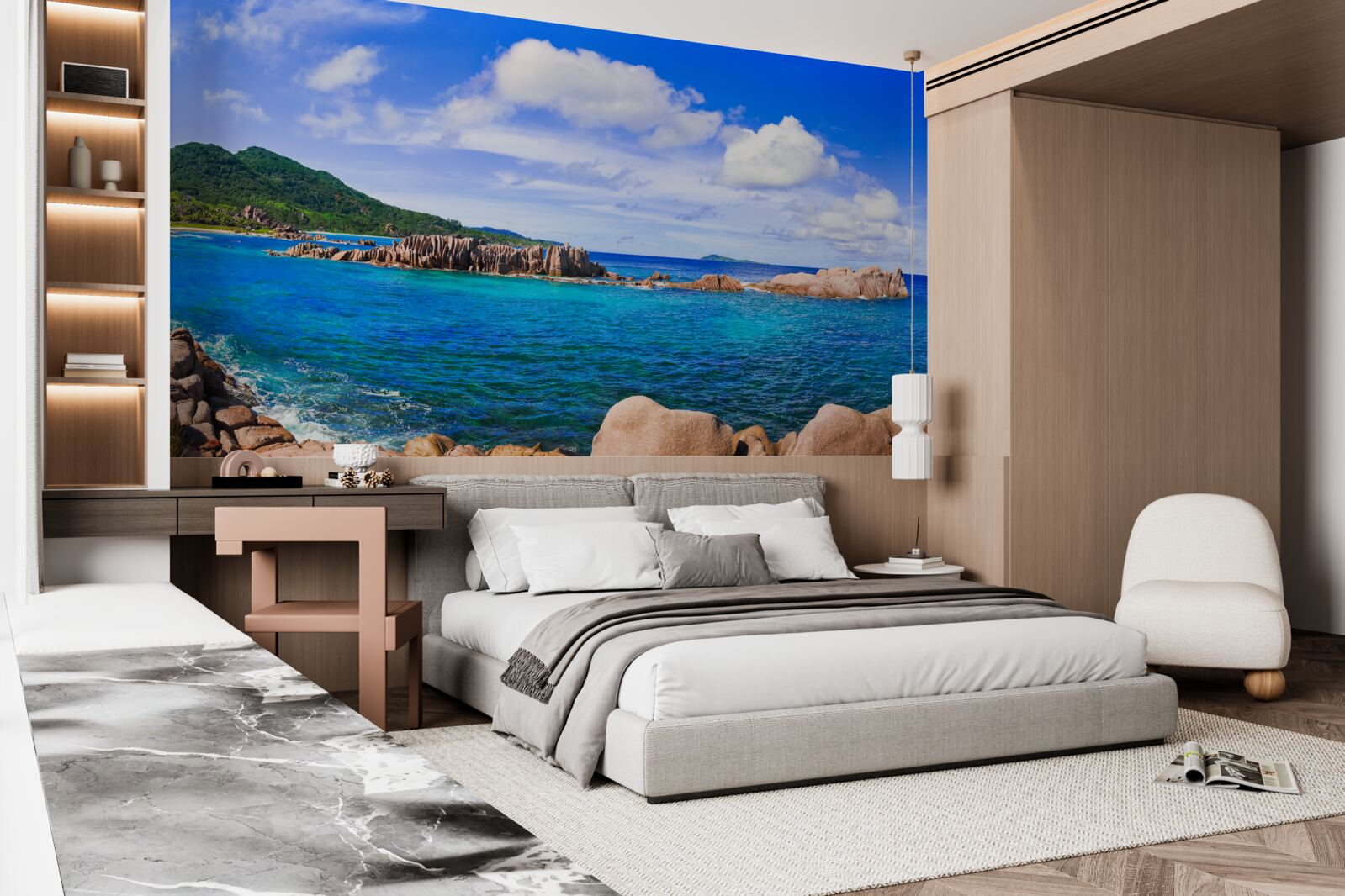 Fototapet stânci lângă oceanul azur