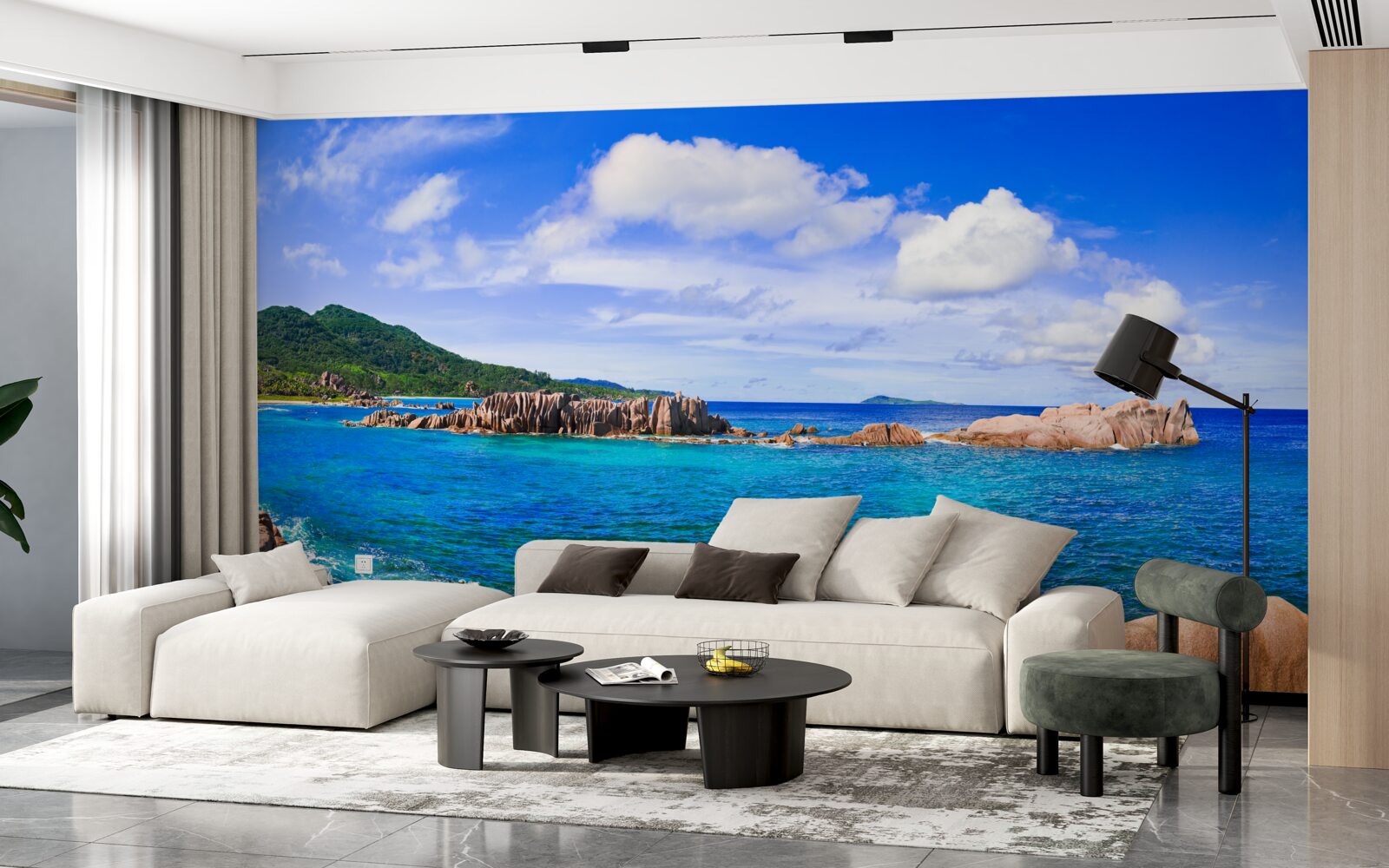 Fototapet stânci lângă oceanul azur