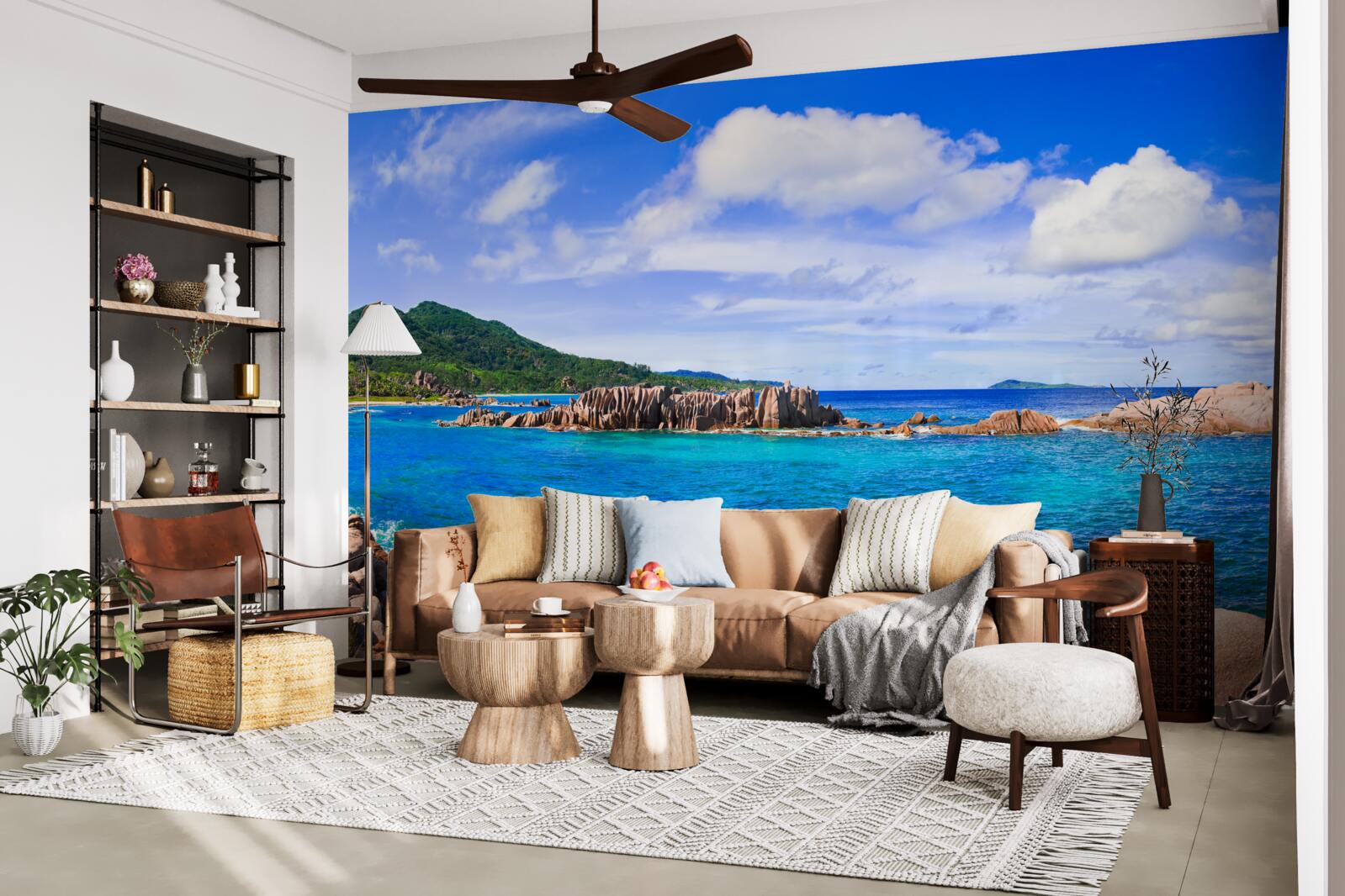 Fototapet stânci lângă oceanul azur