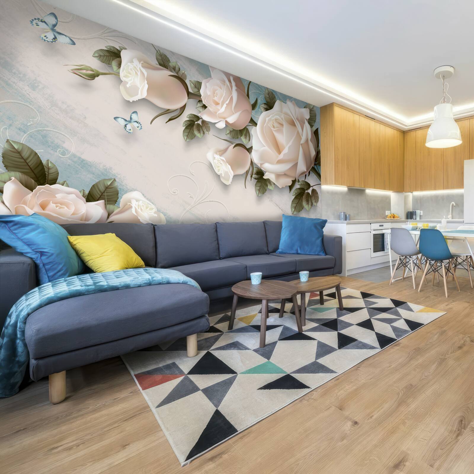 Fototapet trandafiri crem moale